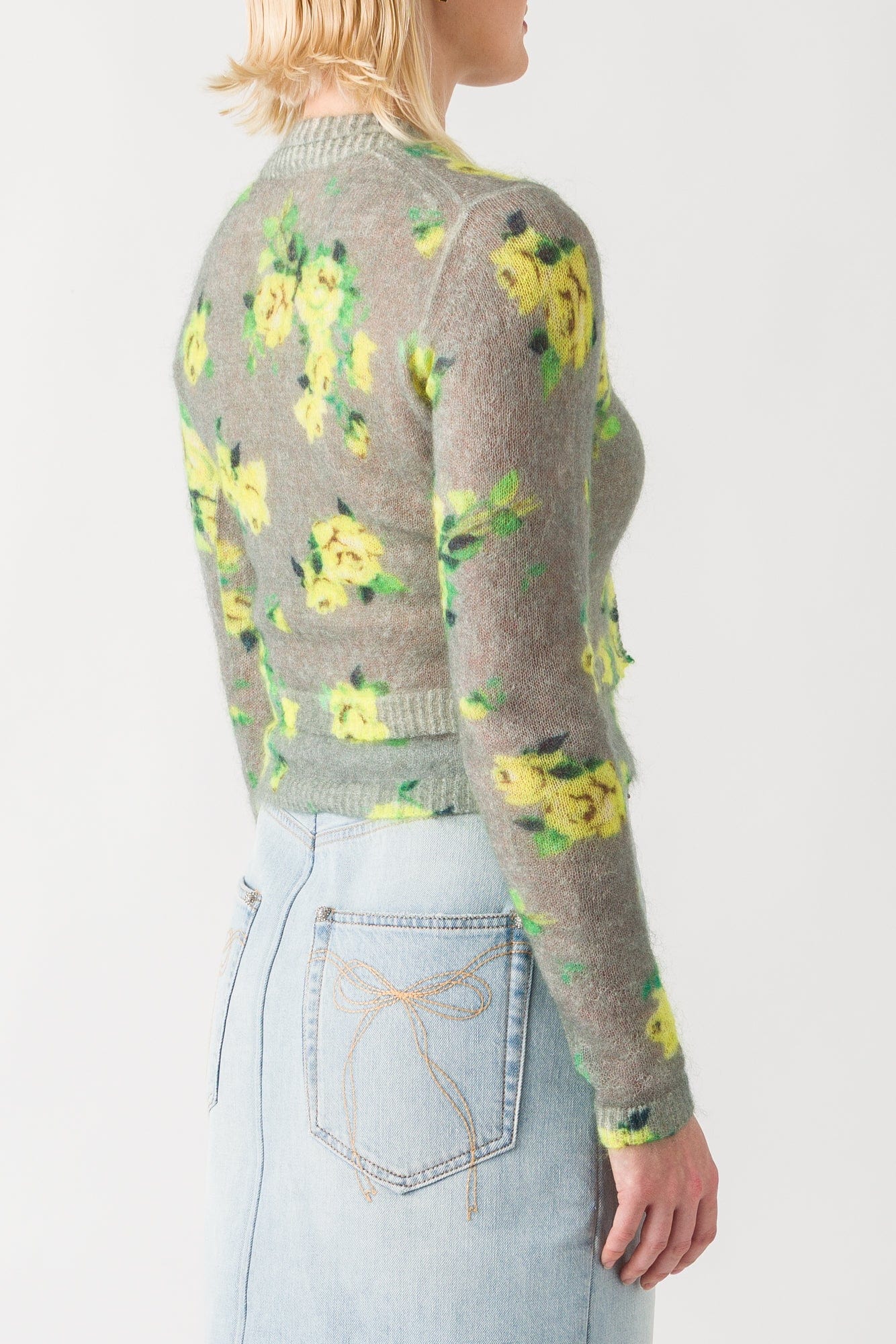 Acne Studios Floral Distressed Knit Sweater SS25 - Image 3