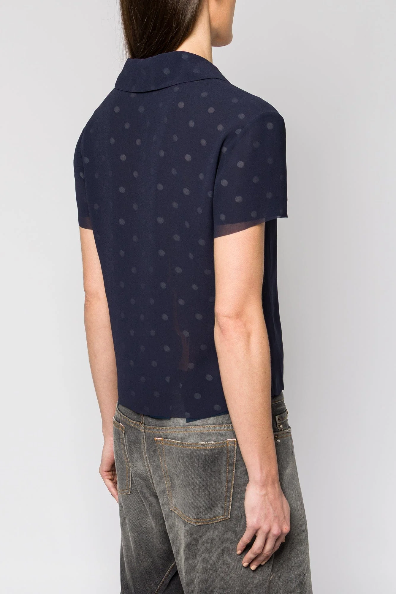 Acne Studios Spotted Blouse in Navy SS25 - Image 3