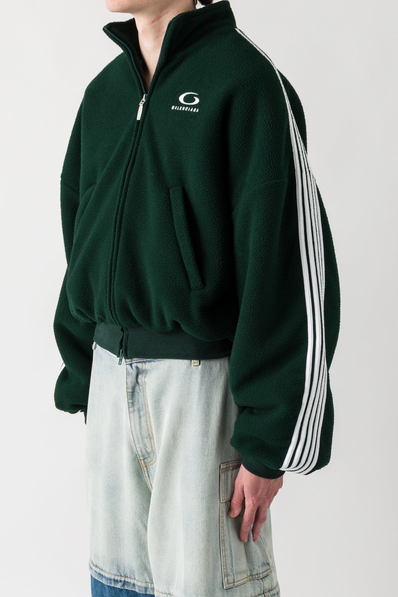 Balenciaga Loop Sports Icon Fleece Jacket in Cypress Green - Image 2