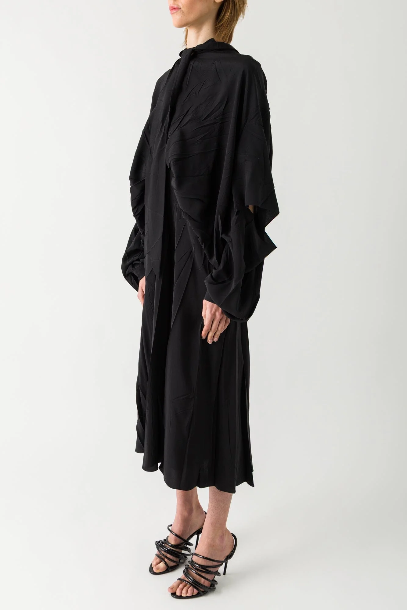 Balenciaga Silk Crepe Double Sleeve Dress - Image 2