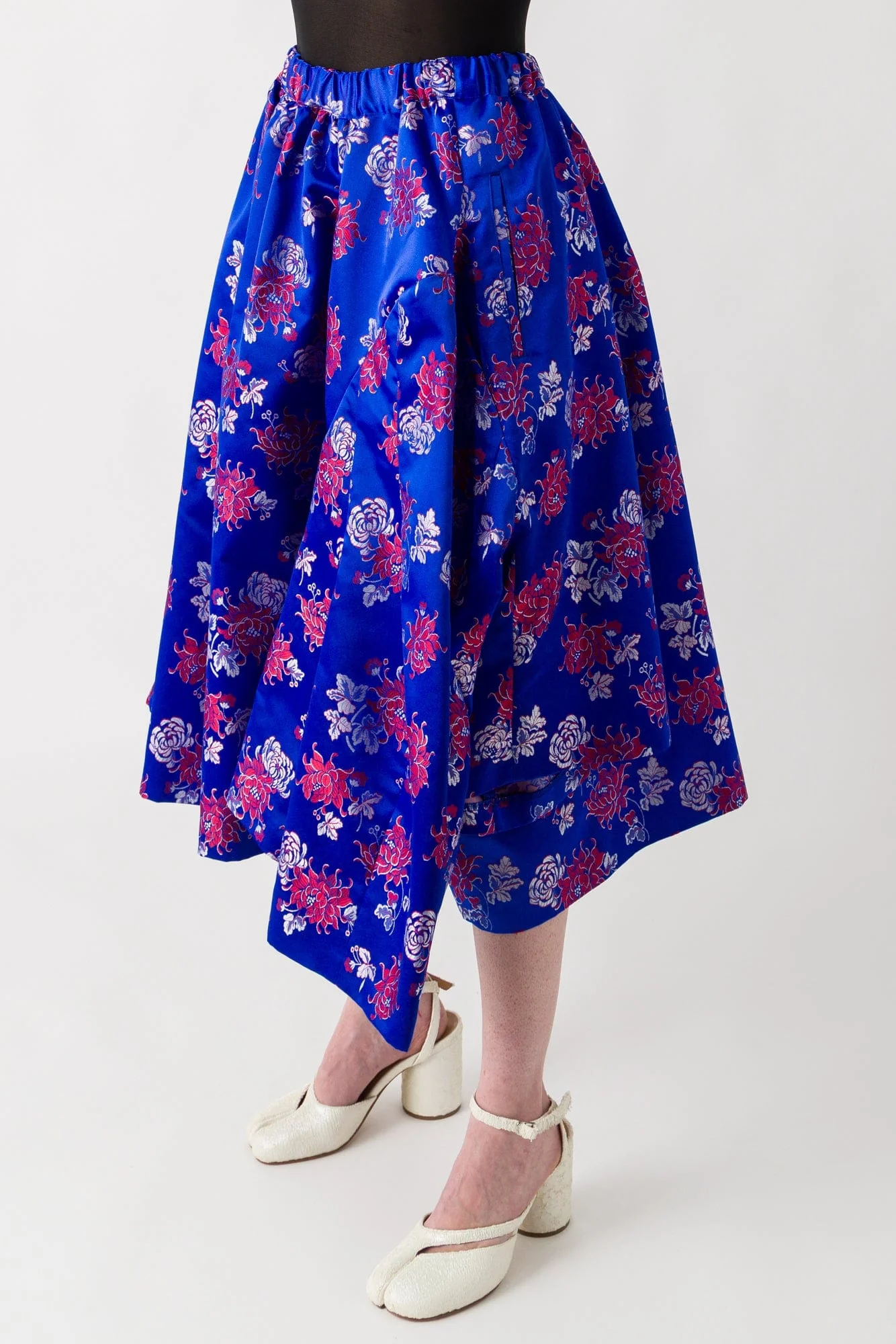 Comme des Garçons Blue Floral Patterned Skirt - Image 2