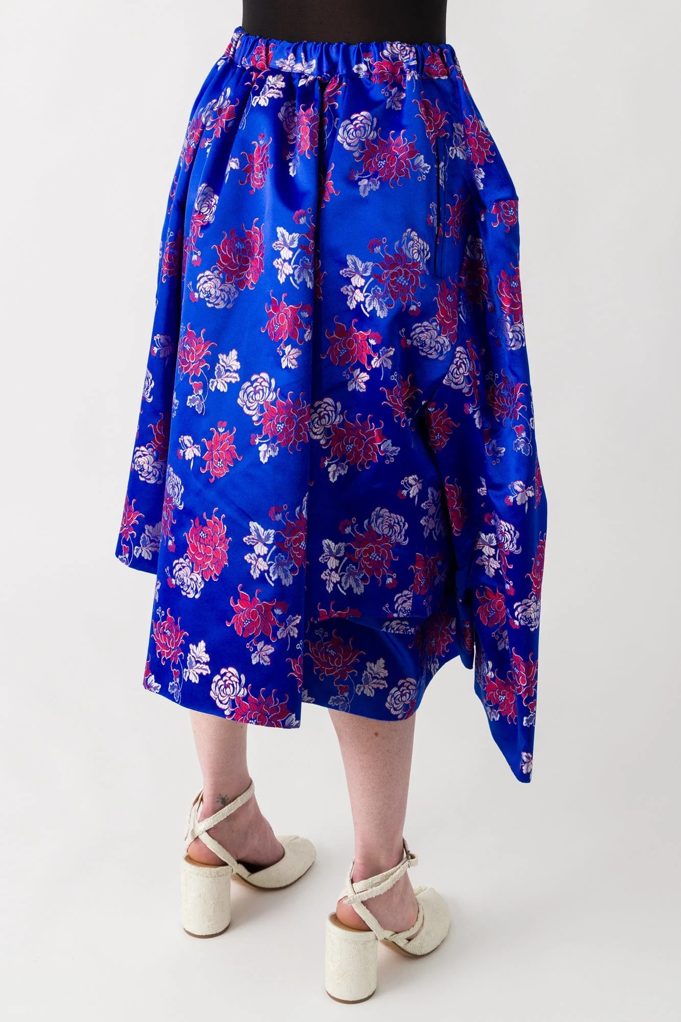 Comme des Garçons Blue Floral Patterned Skirt - Image 3