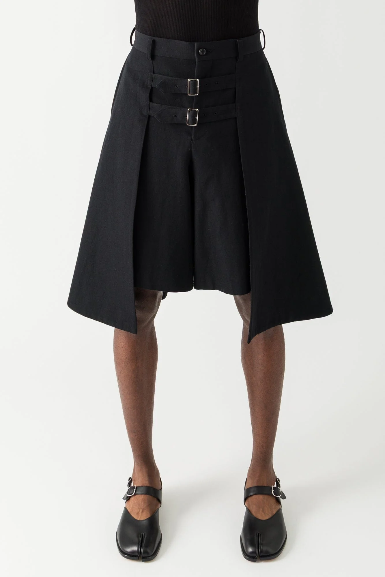 Comme des Garçons Homme Plus Belted Skort in Black