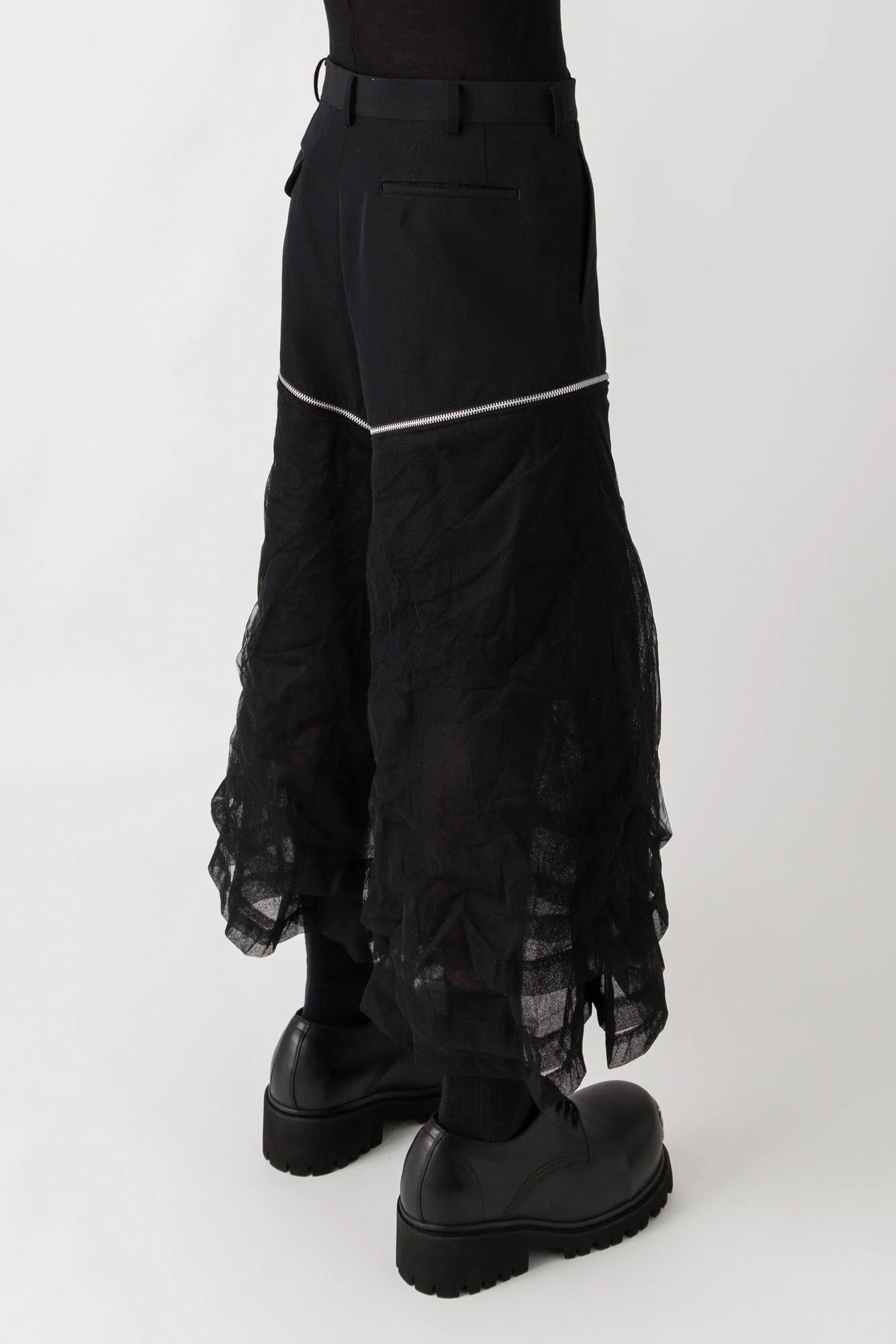 Comme des Garçons Homme Plus Tulle Layered Zip Off Trousers - Image 3