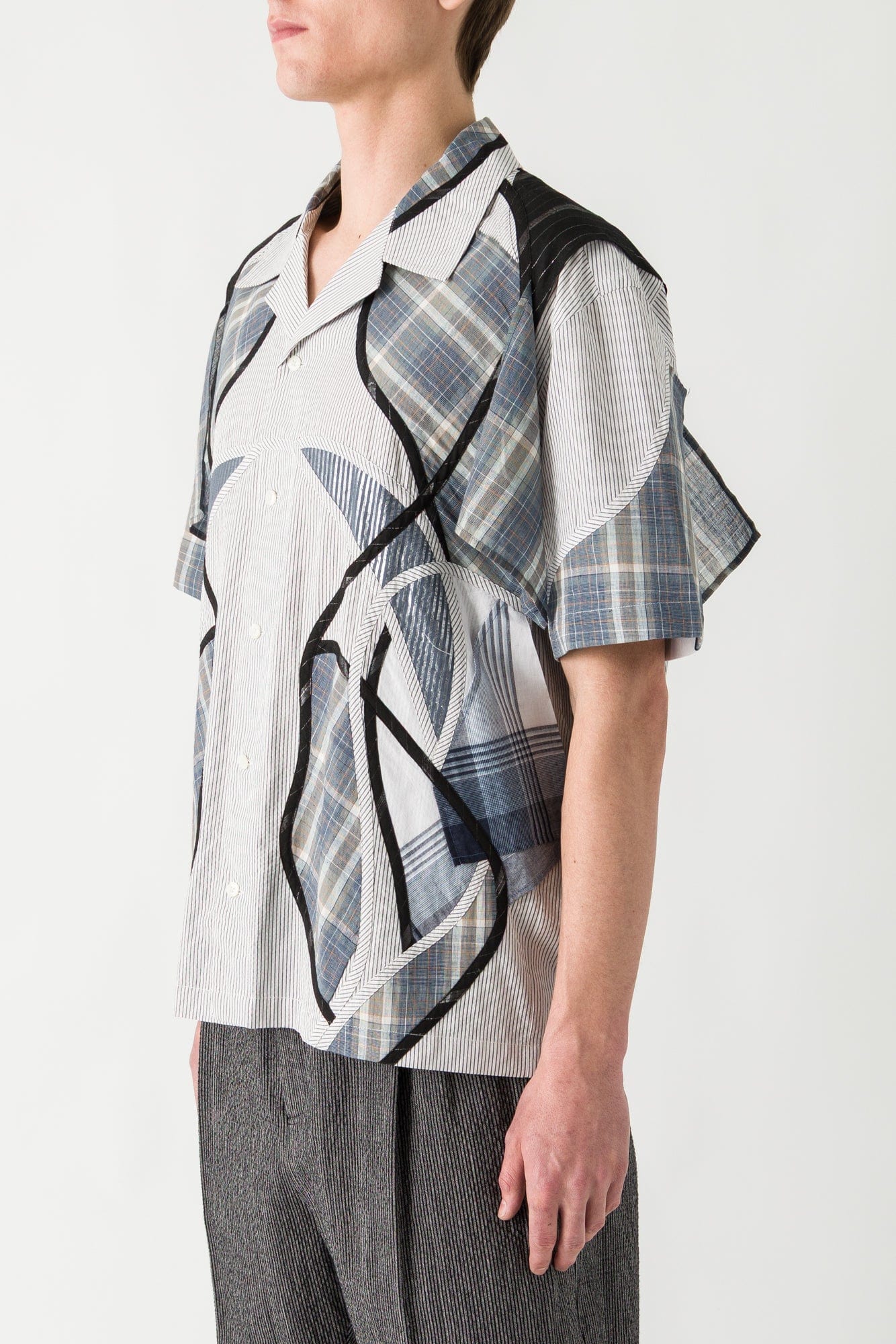 Craig Green Patchwork Shirt in Mixed Blue SS25 - Image 2