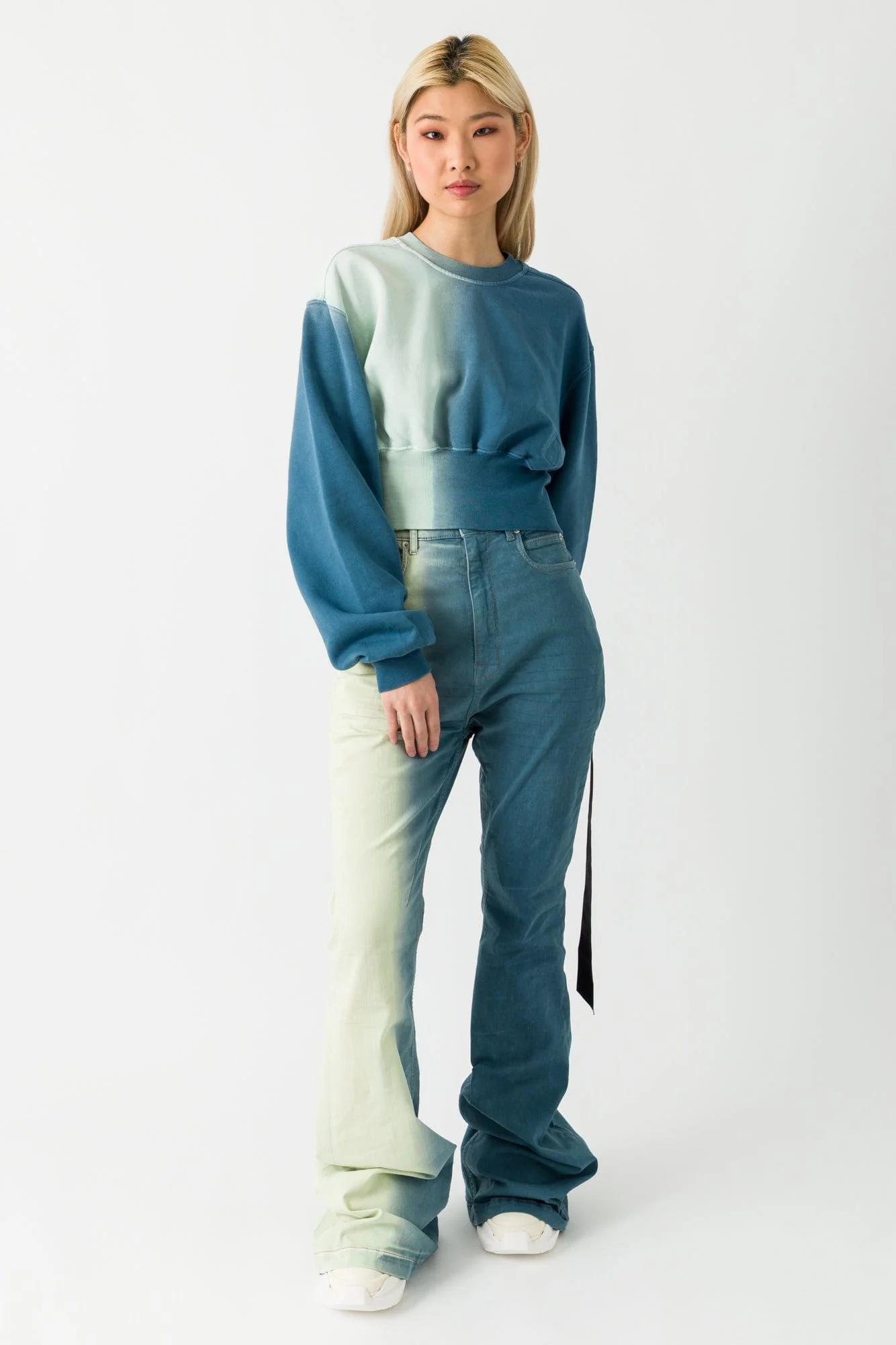 Rick Owens DRKSHDW Bolan Bootcut in Denim Toothpaste Degrade SS25 - Image 4