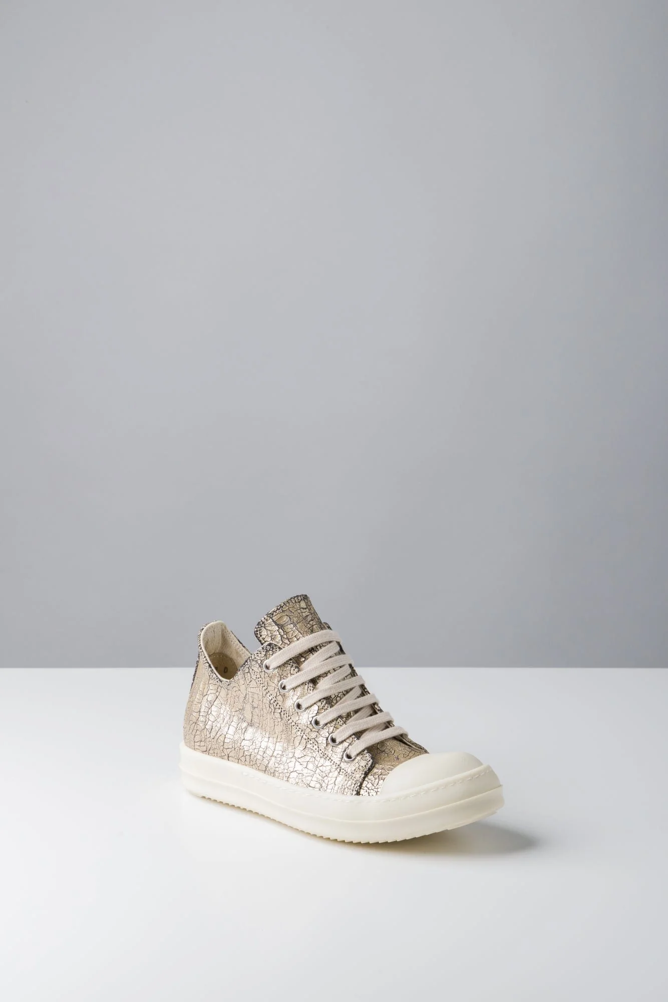 Rick Owens DRKSHDW Denim Low Sneaks in Gold / Milk - Image 2