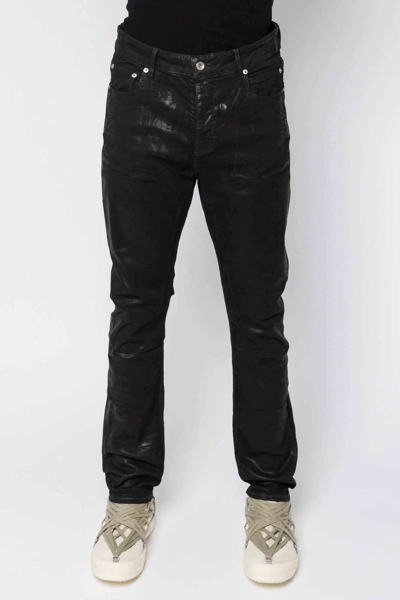 Rick Owens DRKSHDW Detroit Cut in Black Denim SS25