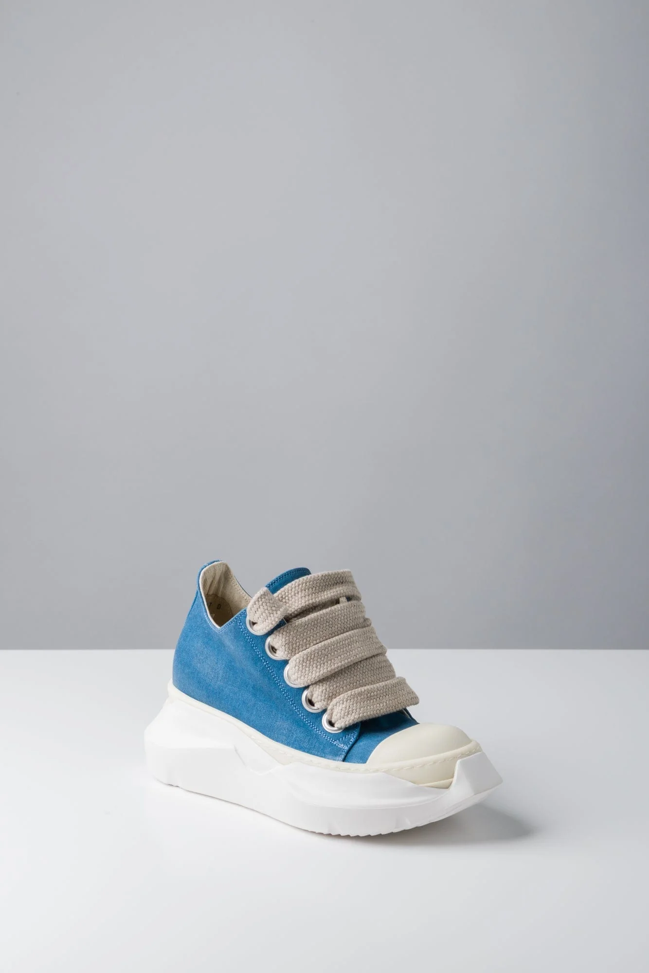 Rick Owens DRKSHDW Jumbo Laces Abstract Low Sneaks in Toothpaste / Milk - Image 2