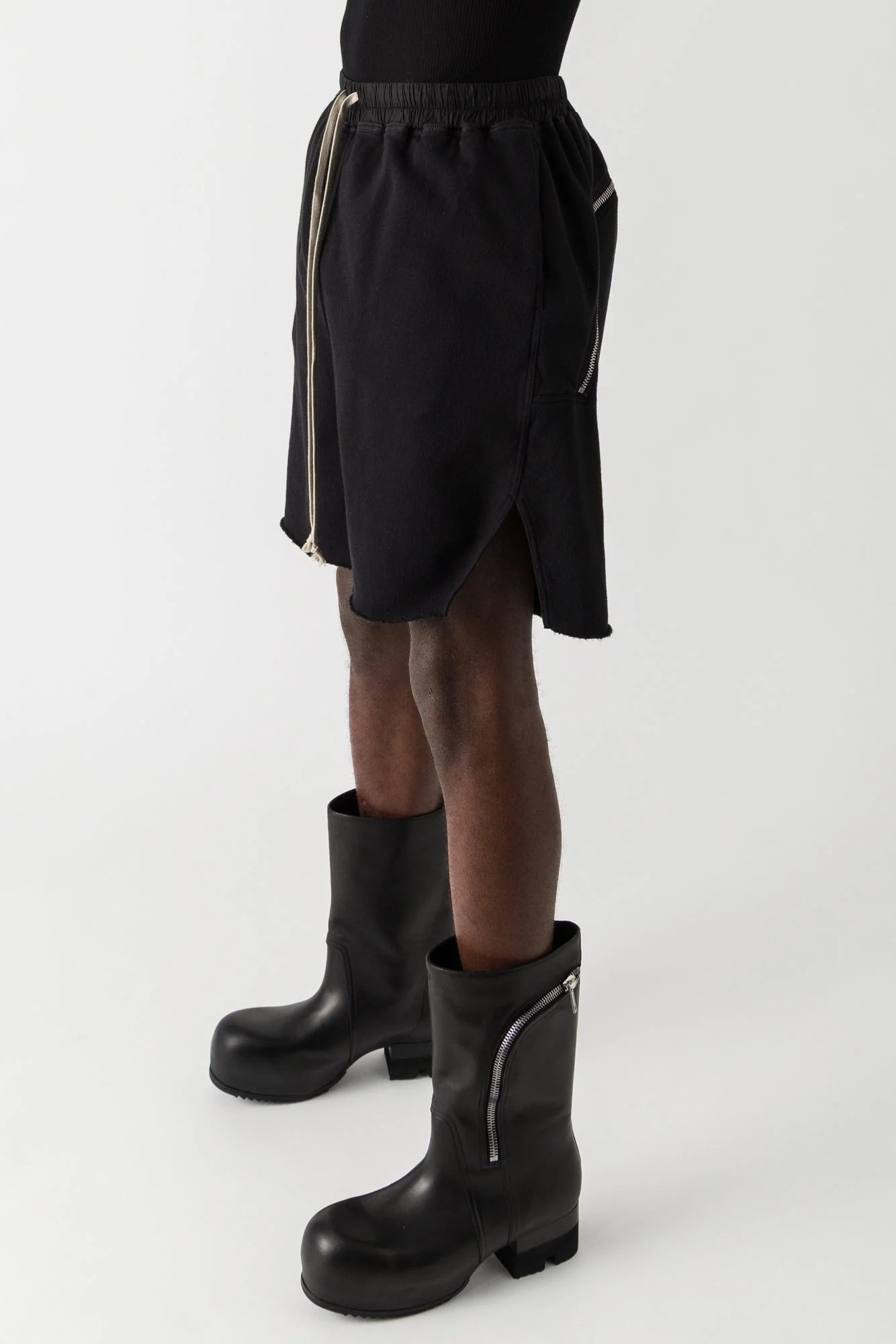 Rick Owens DRKSHDW Long Boxers Butt Zipp in Black SS25 - Image 2