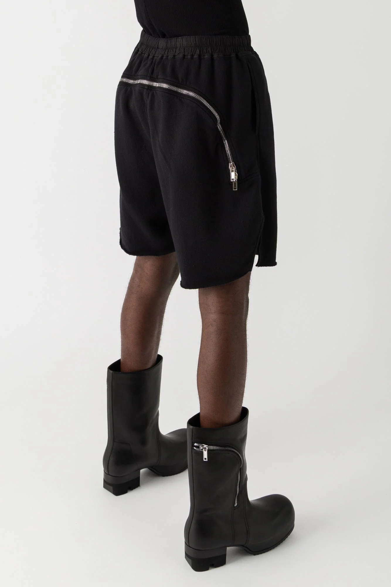 Rick Owens DRKSHDW Long Boxers Butt Zipp in Black SS25 - Image 3