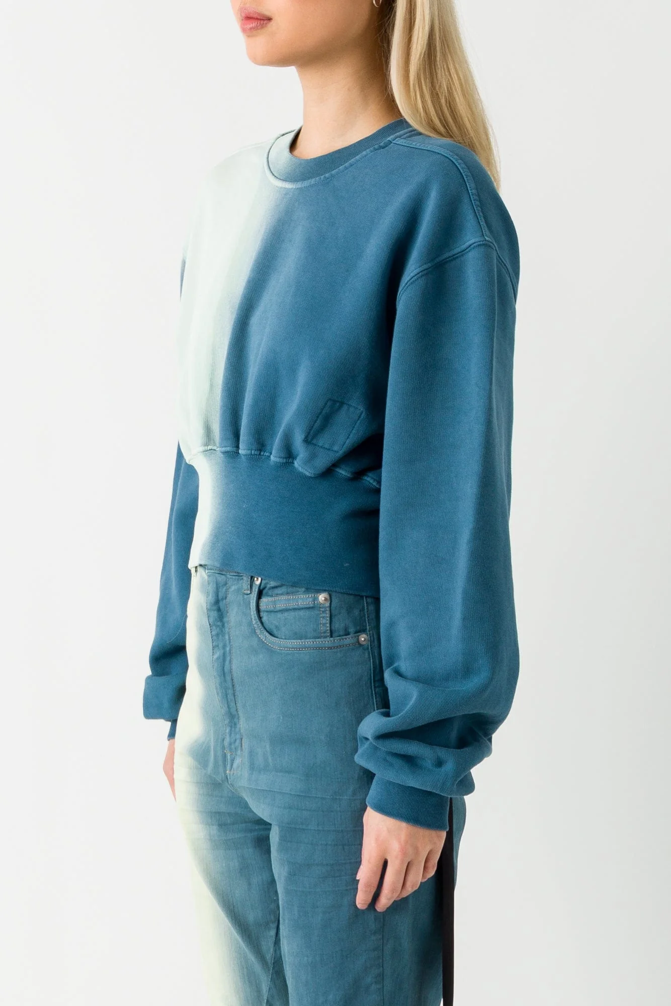 Rick Owens DRKSHDW Tatlin Sweatshirt in Toothpaste Degrade SS25 - Image 2