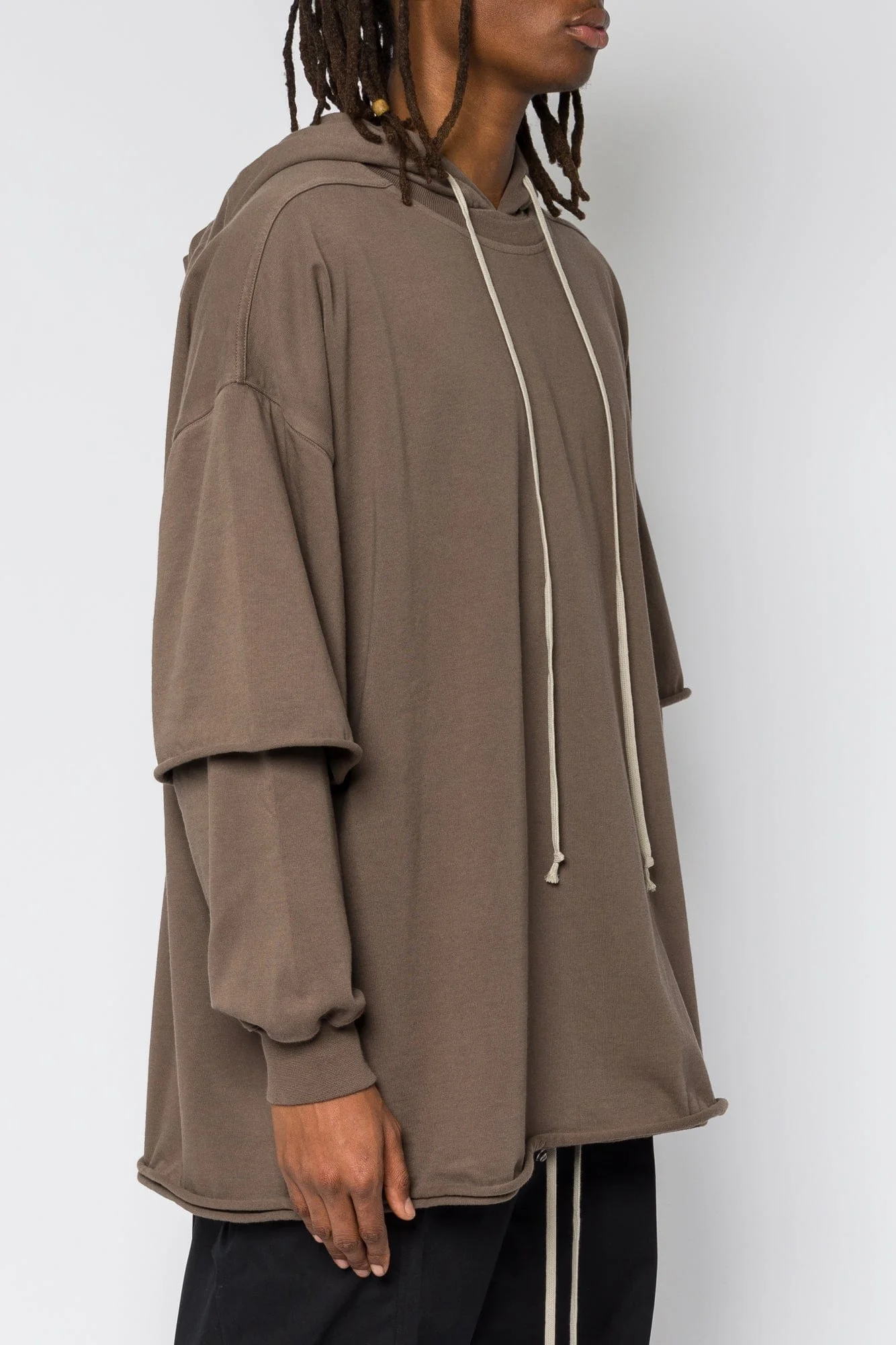 Rick Owens DRKSHDW Tommy Hustler Hoodie in Dust SS25 - Image 2