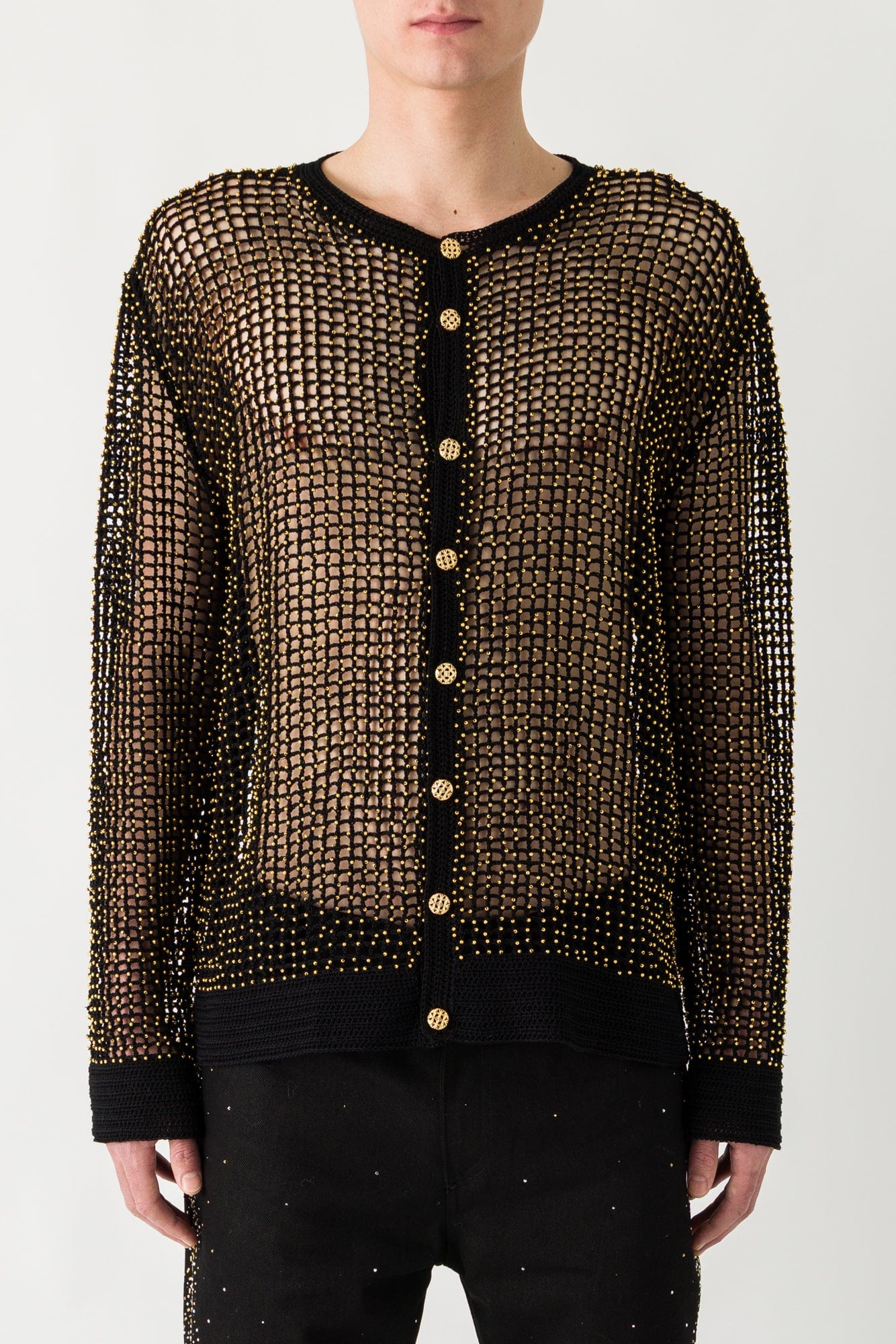 Ernest W. Baker Handmade Embroidered Beads Cardigan