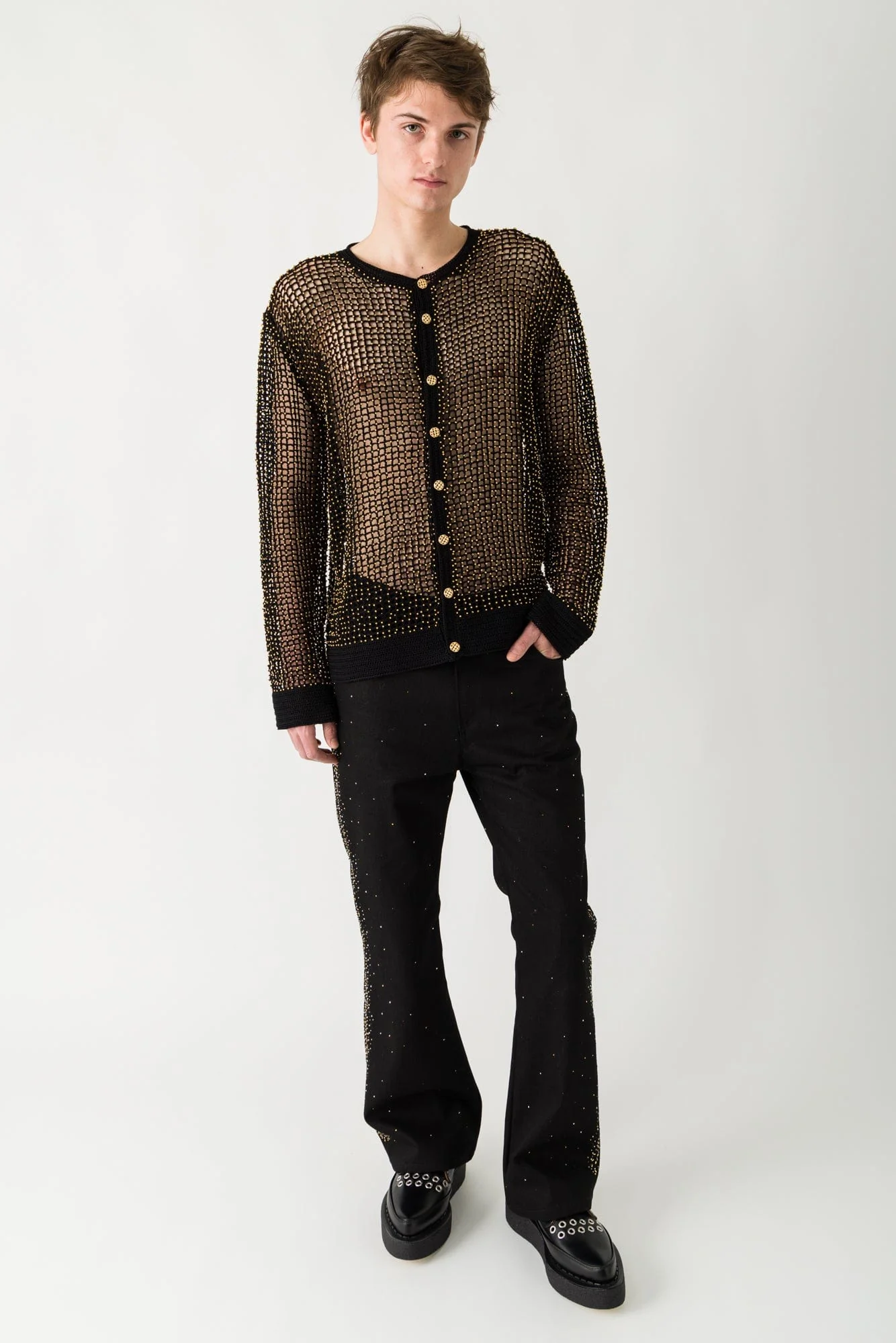 Ernest W. Baker Handmade Embroidered Beads Cardigan - Image 4