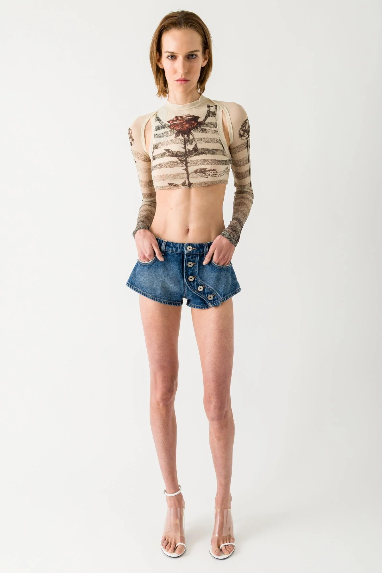 Jean Paul Gaultier Denim Short with Buttons Details - Image 4