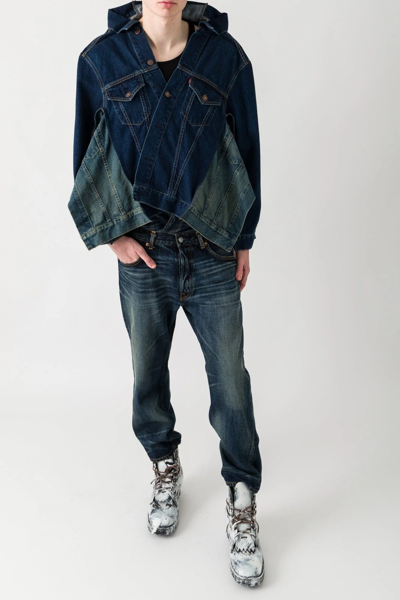 Junya Watanabe MAN Drop Shoulder Denim Jacket - Image 4