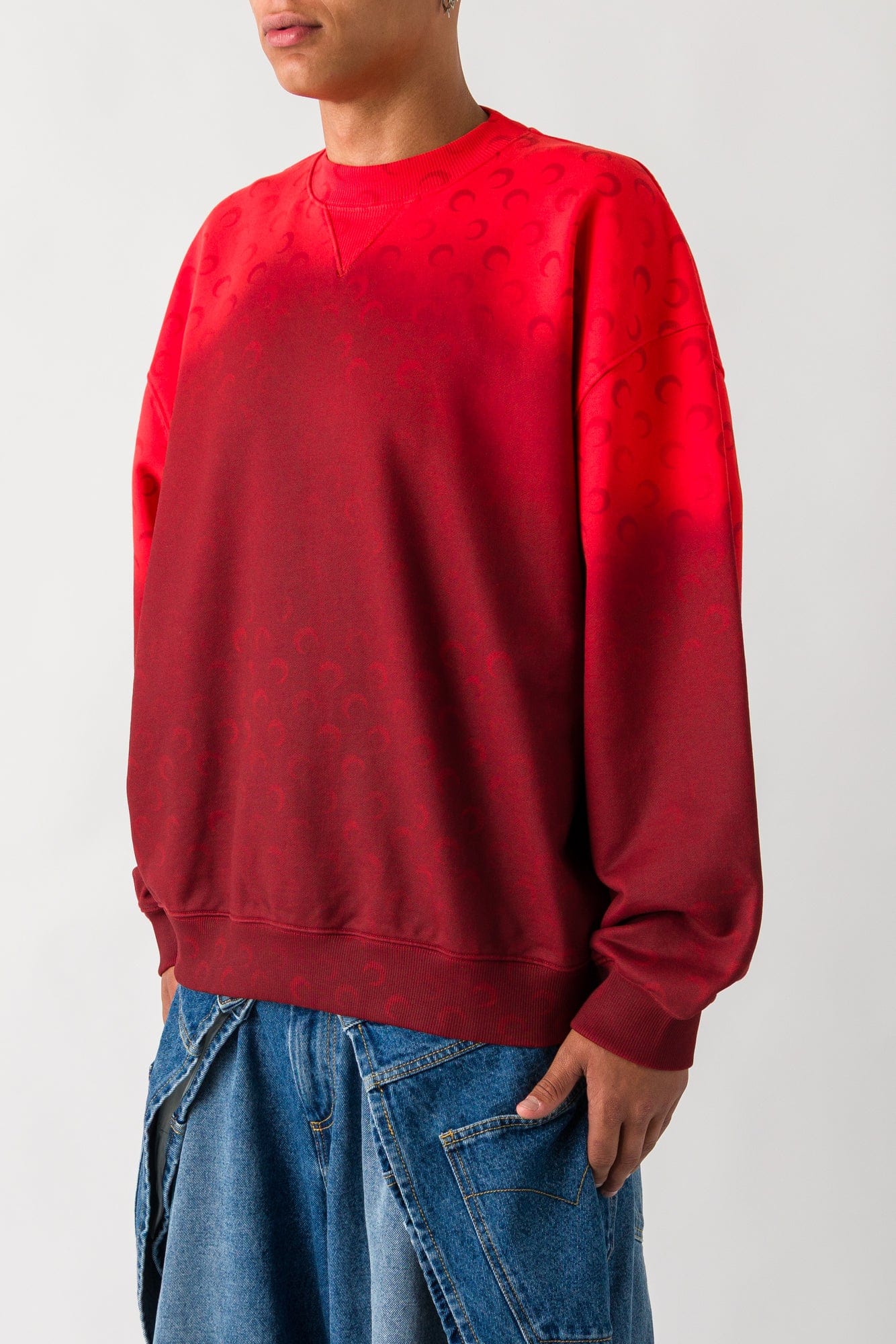 Marine Serre Moon Faded Fleece Oversized Sweatshirt - Image 2