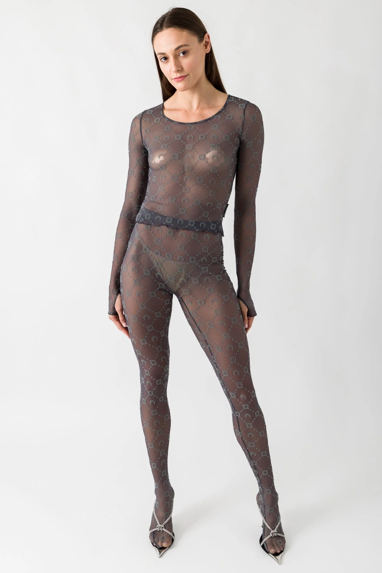 Marine Serre Recycled Mesh Flock SS Cropped Top - Image 4
