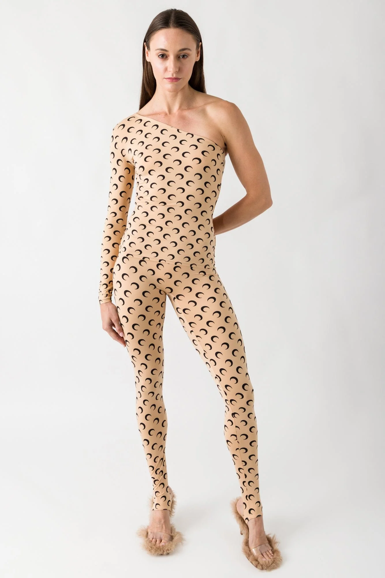 Marine Serre Recycled Moon Jersey SS Asymmetric Top - Image 4