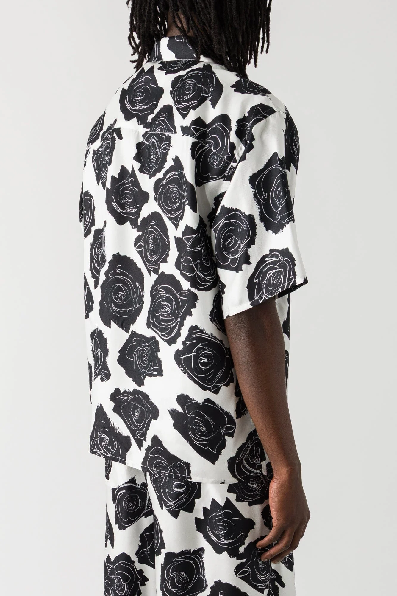 Marni Camp Collar Shirt in Black and White Floral - Image 3