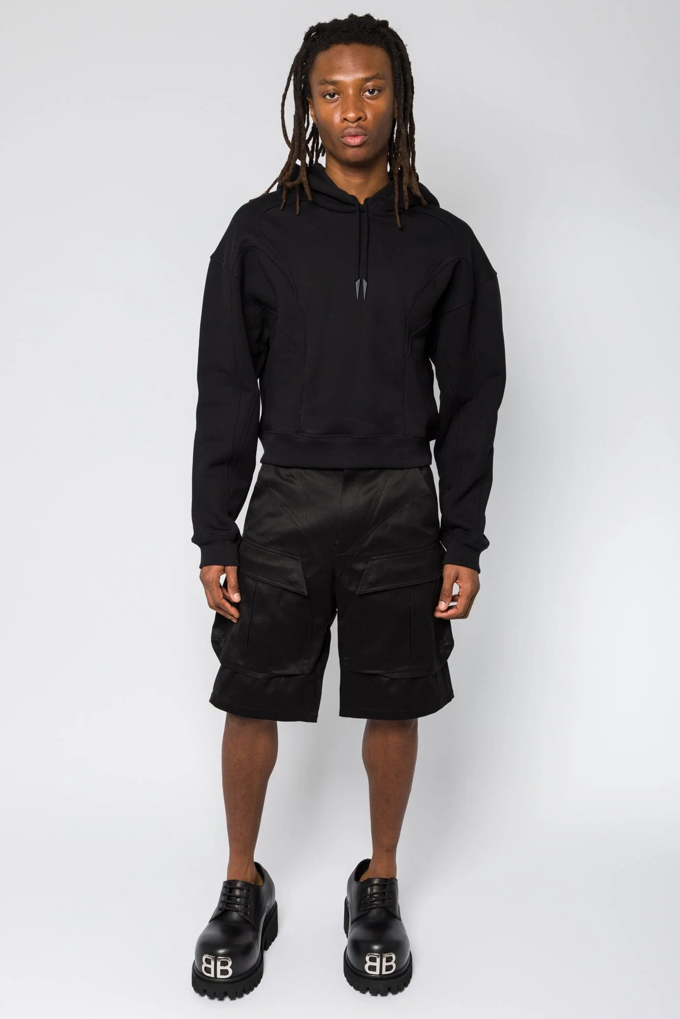 Mugler Heavy Fleece Hoodie in Black SS25 - Image 4
