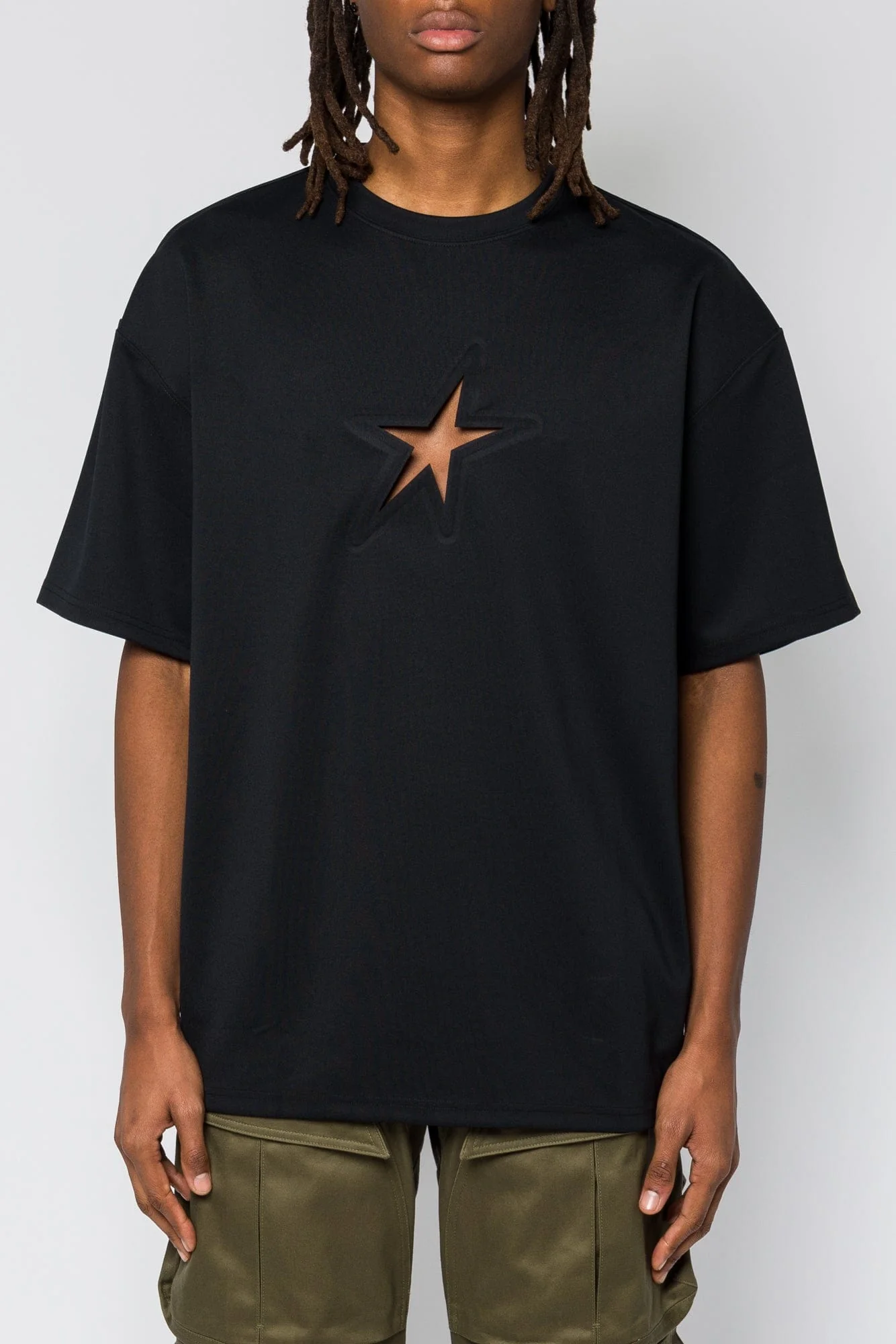 Mugler Jersey T-Shirt with Star Cutout SS25