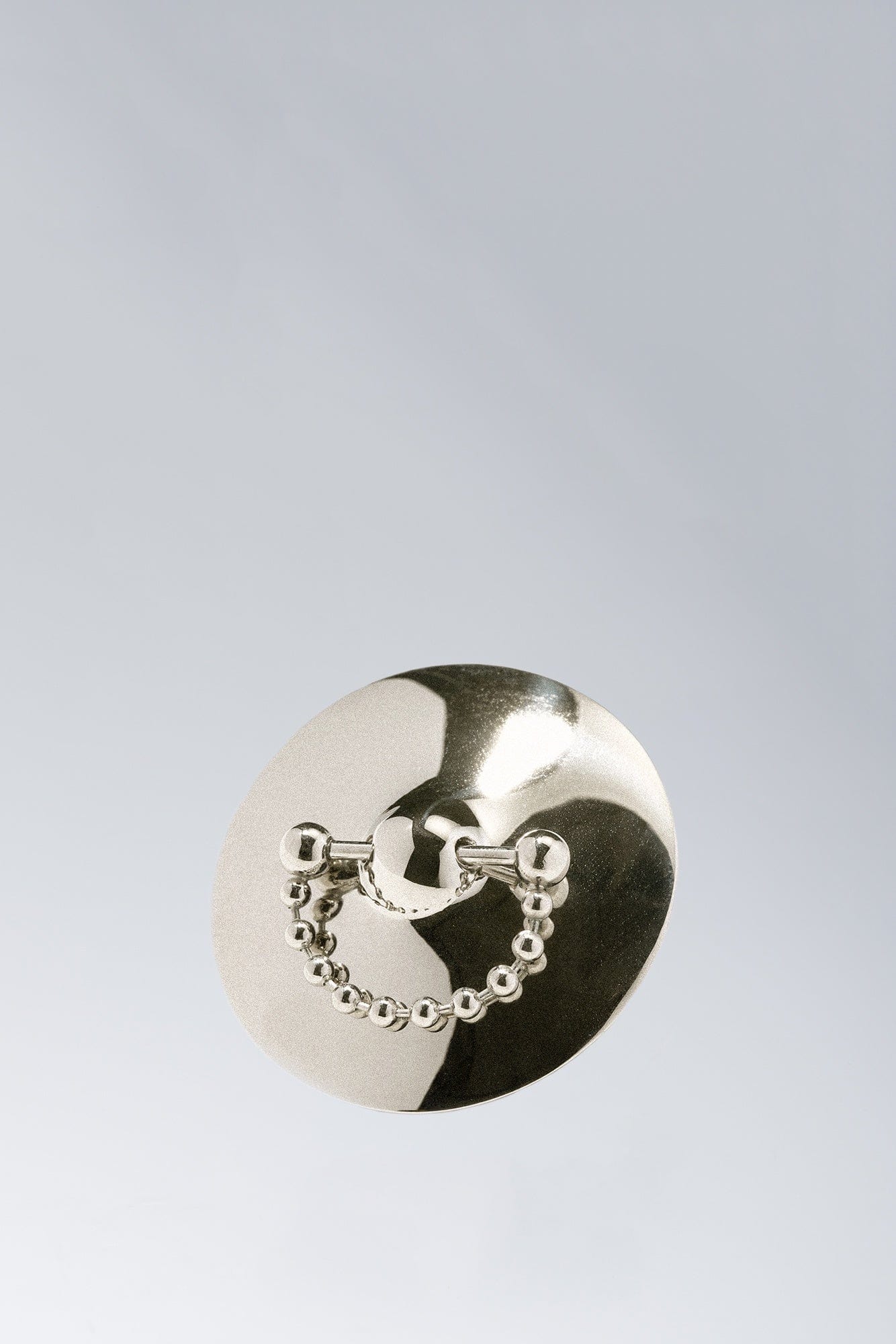 Panconesi Lamina Barbell Brooch in Brass Silver