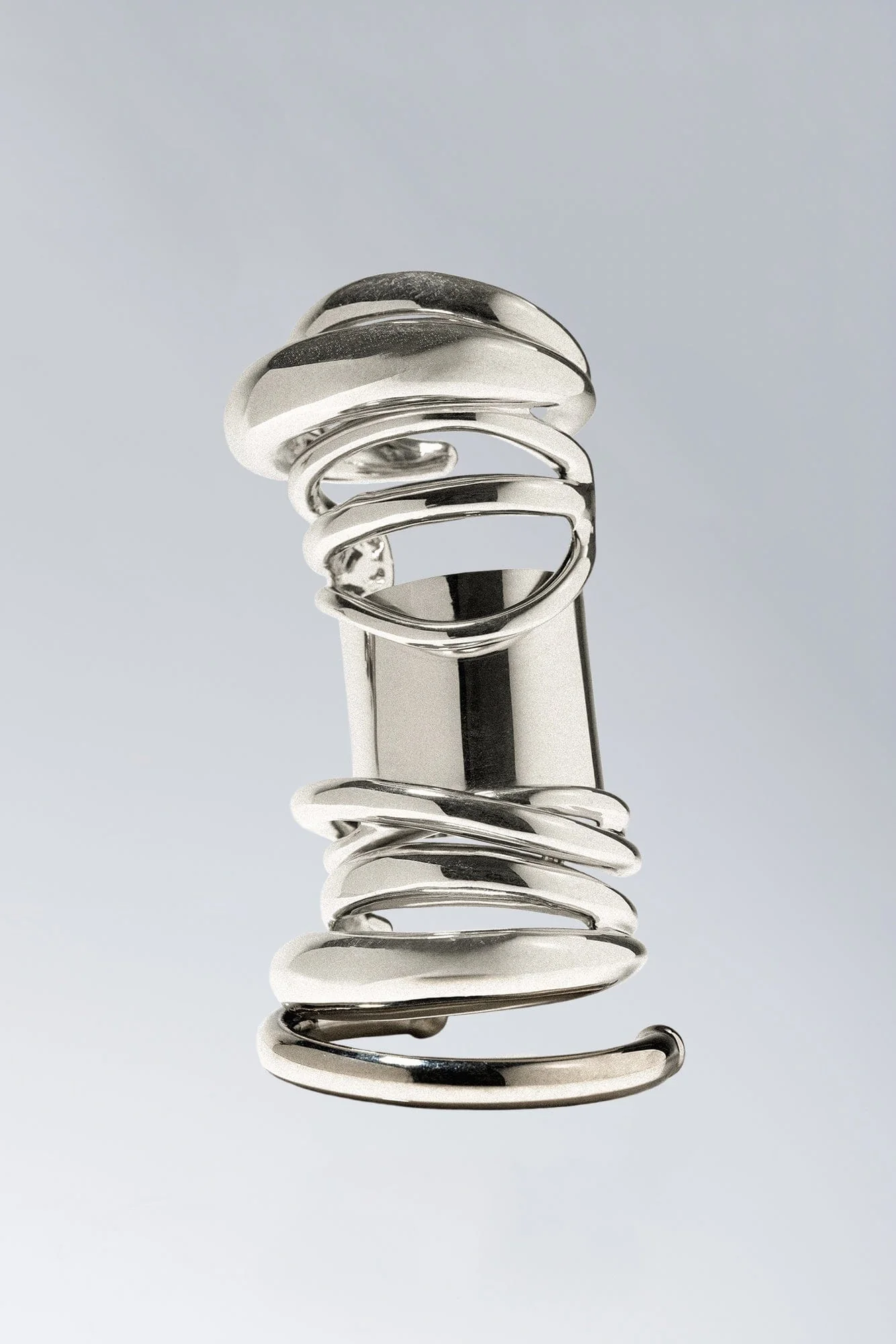 Panconesi Triptych Arm Cuff in Brass Silver