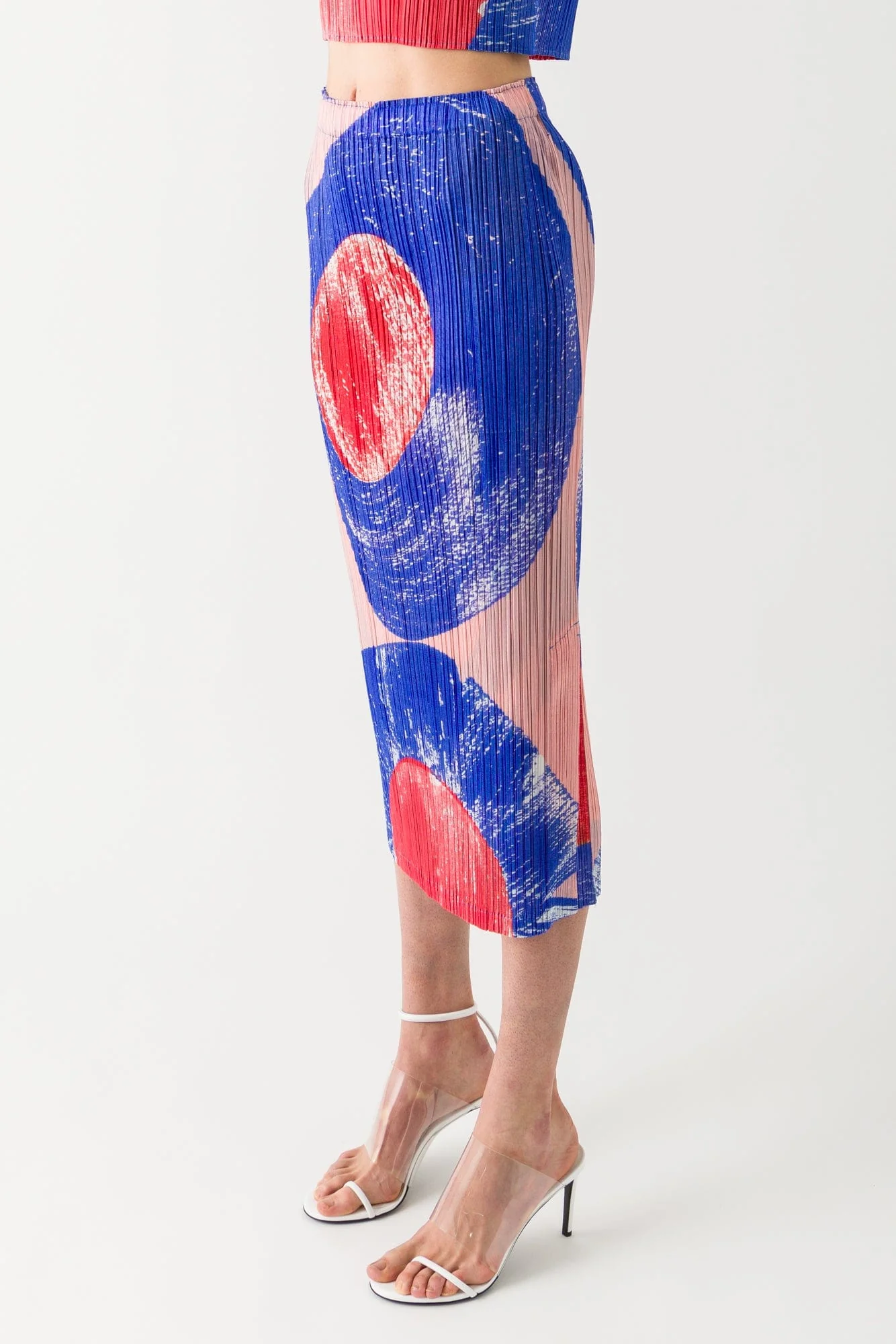 Pleats Please Issey Miyake Backlight Maxi Skirt in Red SS25 - Image 2