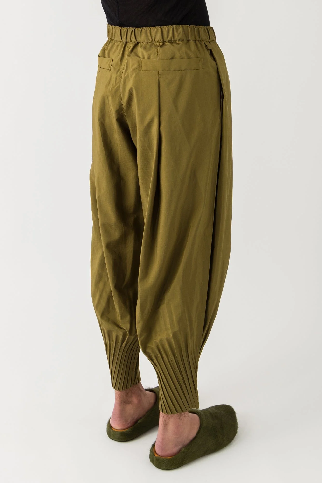 Homme Plissé Issey Miyake Cascade Trousers in Khaki SS25 - Image 3