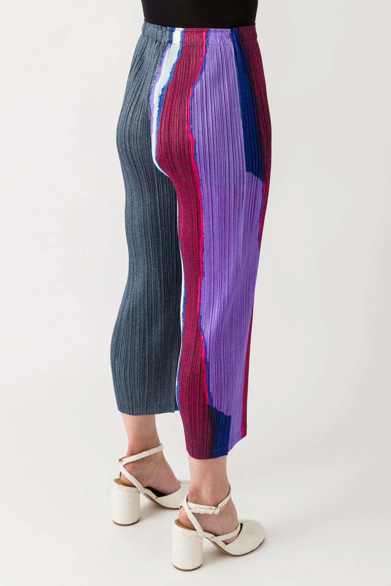 Pleats Please Issey Miyake Grainy Colors Trousers in Dark Blue Gray SS25 - Image 3