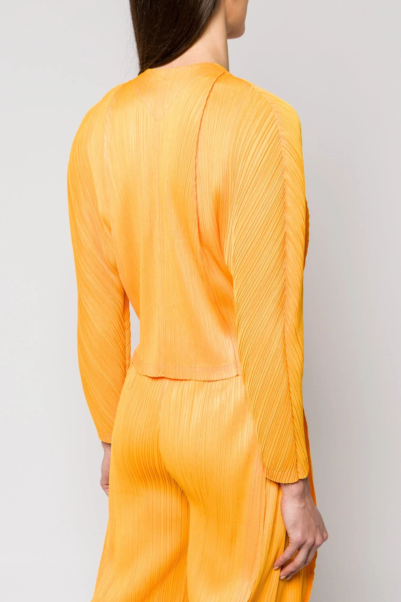 Pleats Please Issey Miyake Lantern Long Sleeve in Orange Yellow SS25 - Image 3
