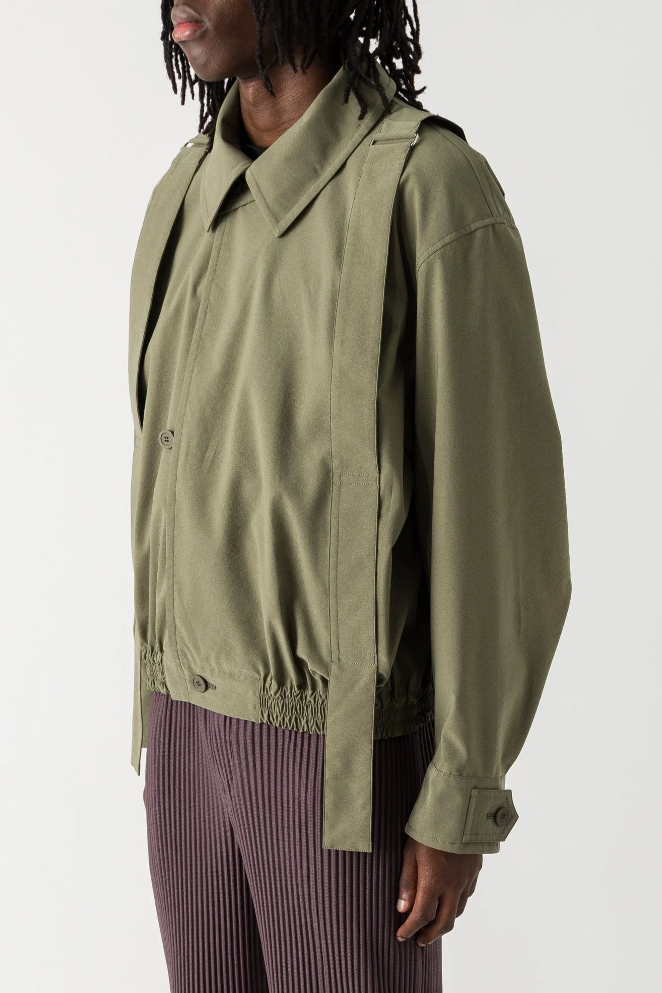 Homme Plissé Issey Miyake Parachute Jacket in Khaki SS25 - Image 2