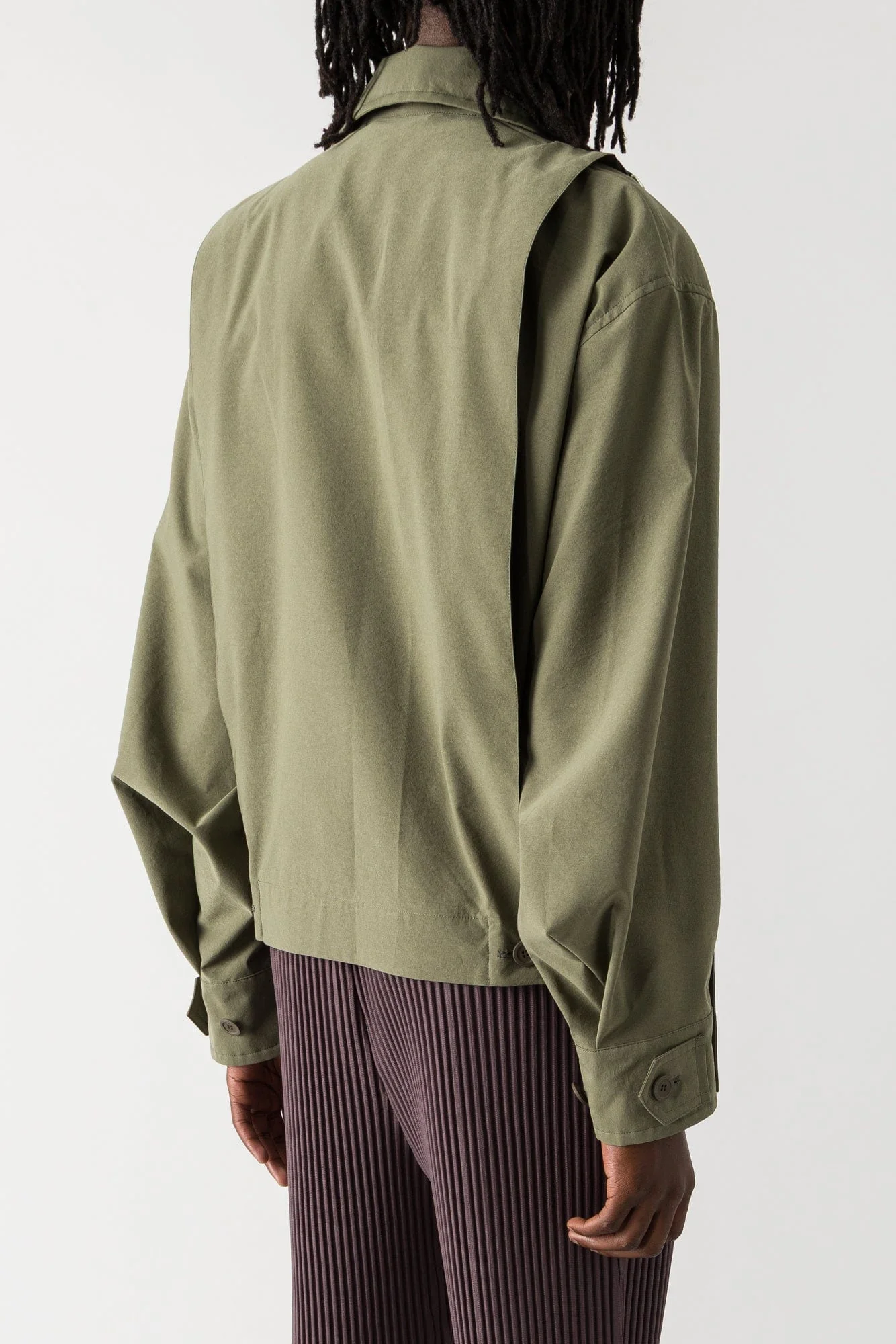 Homme Plissé Issey Miyake Parachute Jacket in Khaki SS25 - Image 3