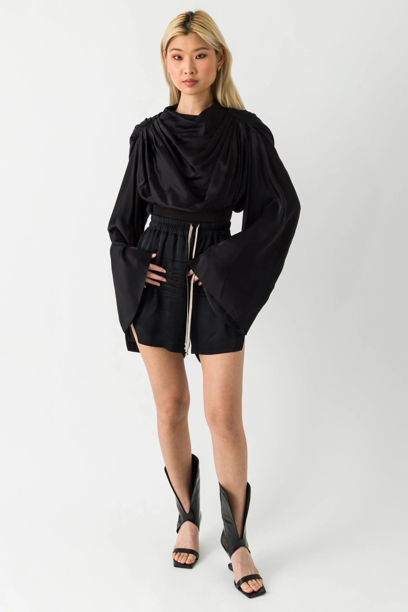 Rick Owens Boxers in Washed Charmeuse - Image 4