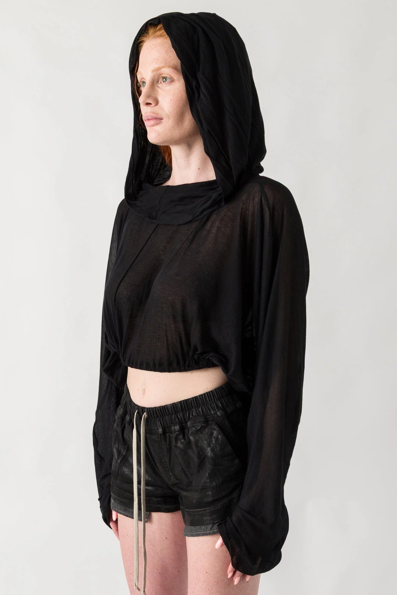 Rick Owens Cropped Hooded Tunic - Image 2