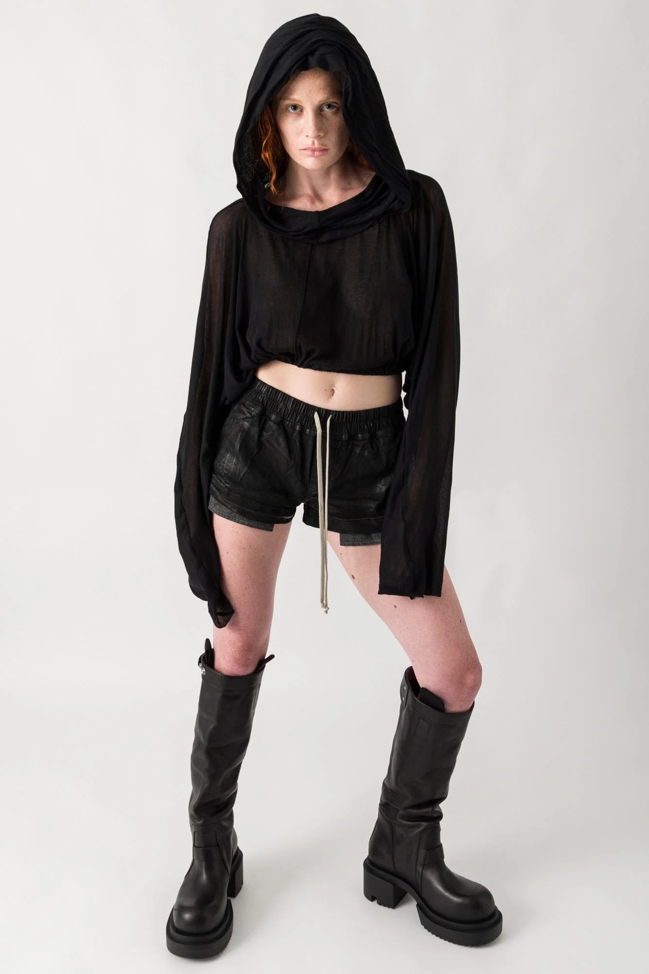 Rick Owens Cropped Hooded Tunic - Image 4