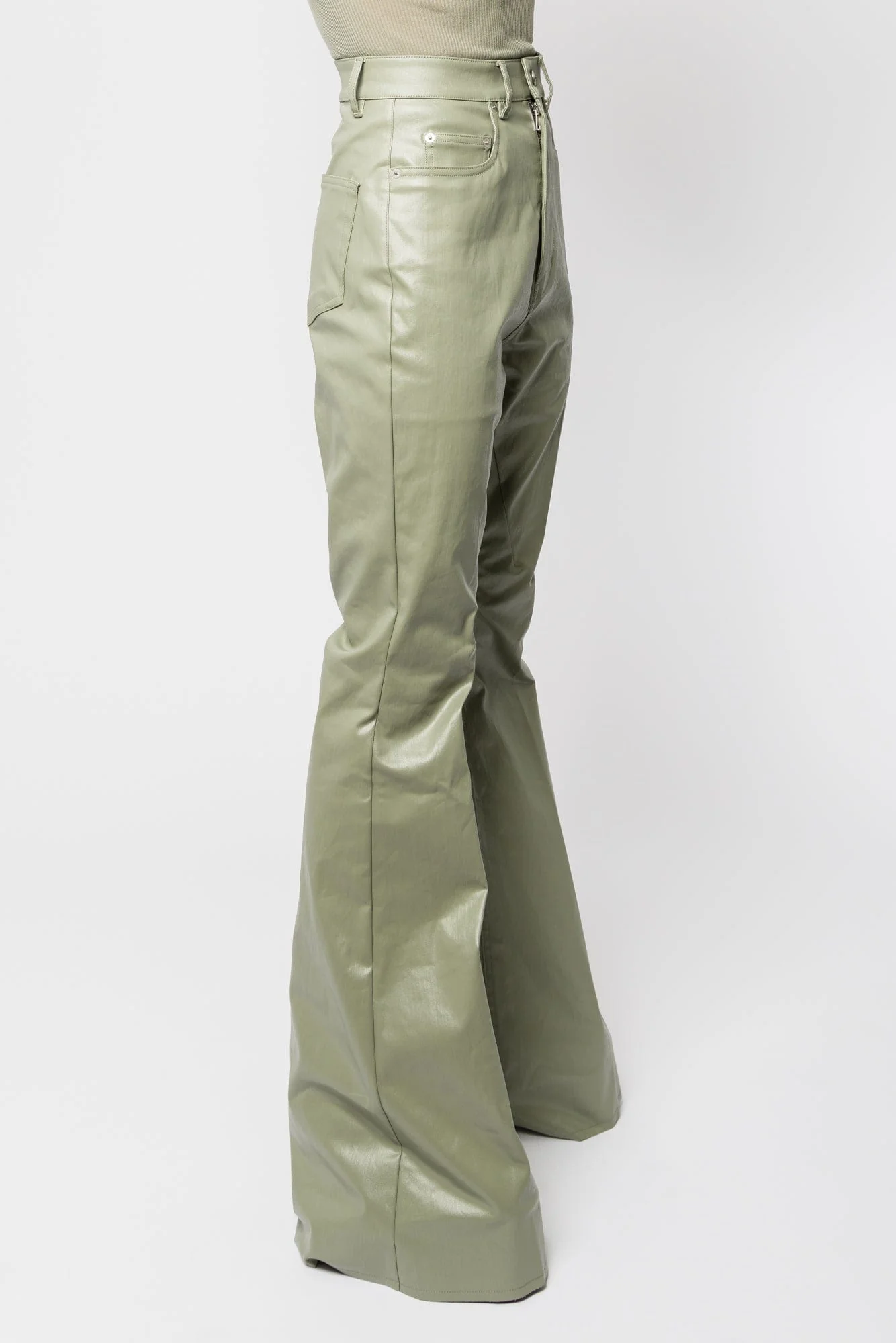 Rick Owens Denim Bolan Bootcut in Celadon SS25 - Image 2