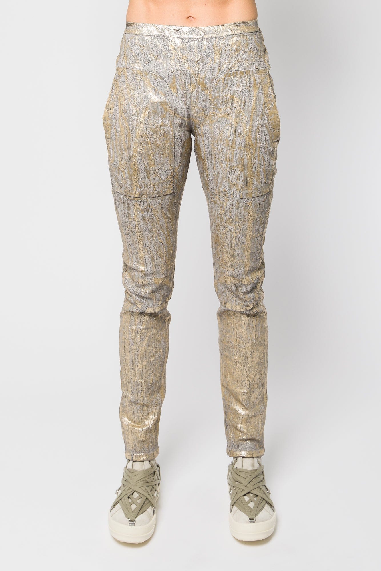 Rick Owens Denim Leggings in Gold SS25