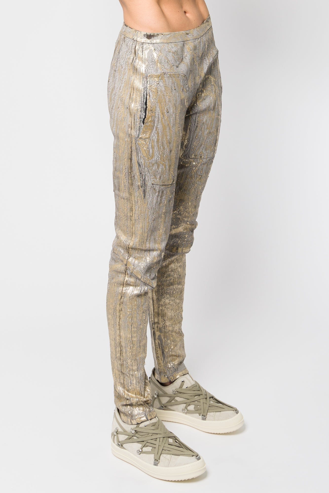 Rick Owens Denim Leggings in Gold SS25 - Image 2