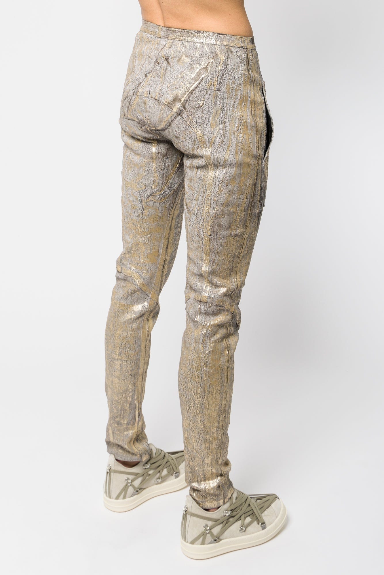 Rick Owens Denim Leggings in Gold SS25 - Image 3