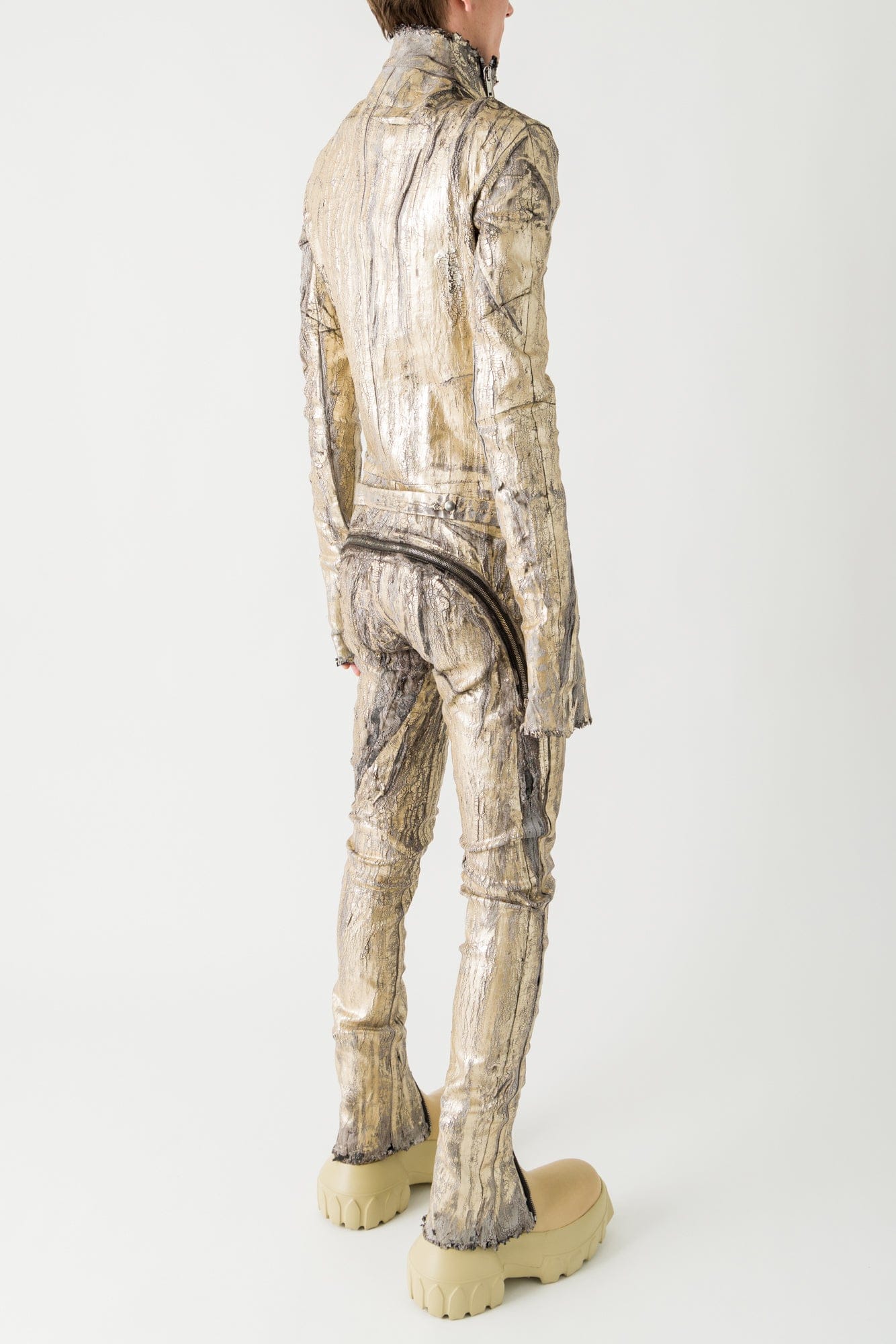 Rick Owens Gary Flightsuit in Gold SS25 - Image 3