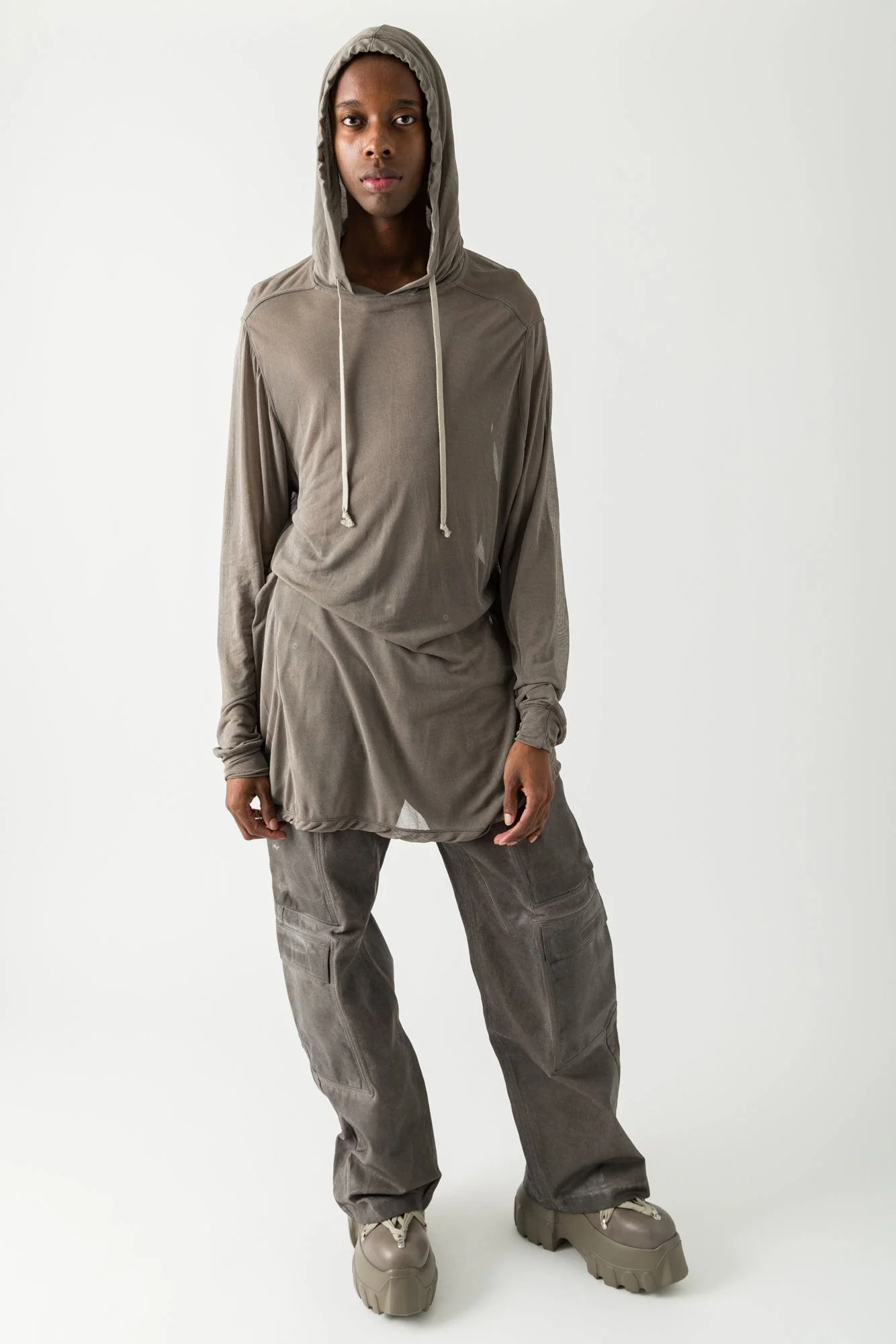 Rick Owens Hoodie in Dust SS25 - Image 4