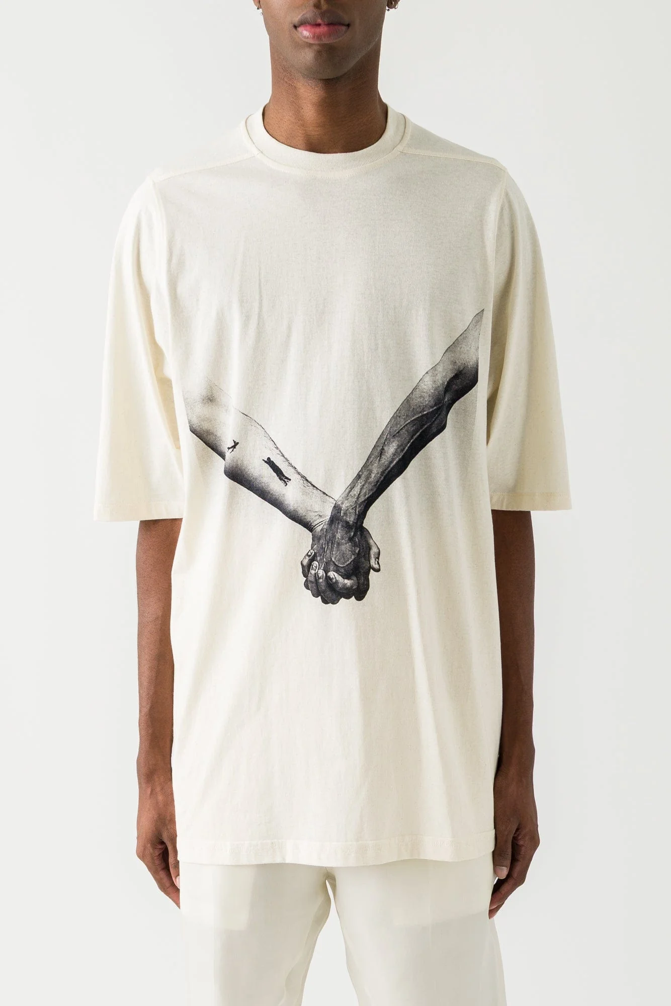 Rick Owens Jumbo SS T in Natural and Black SS25