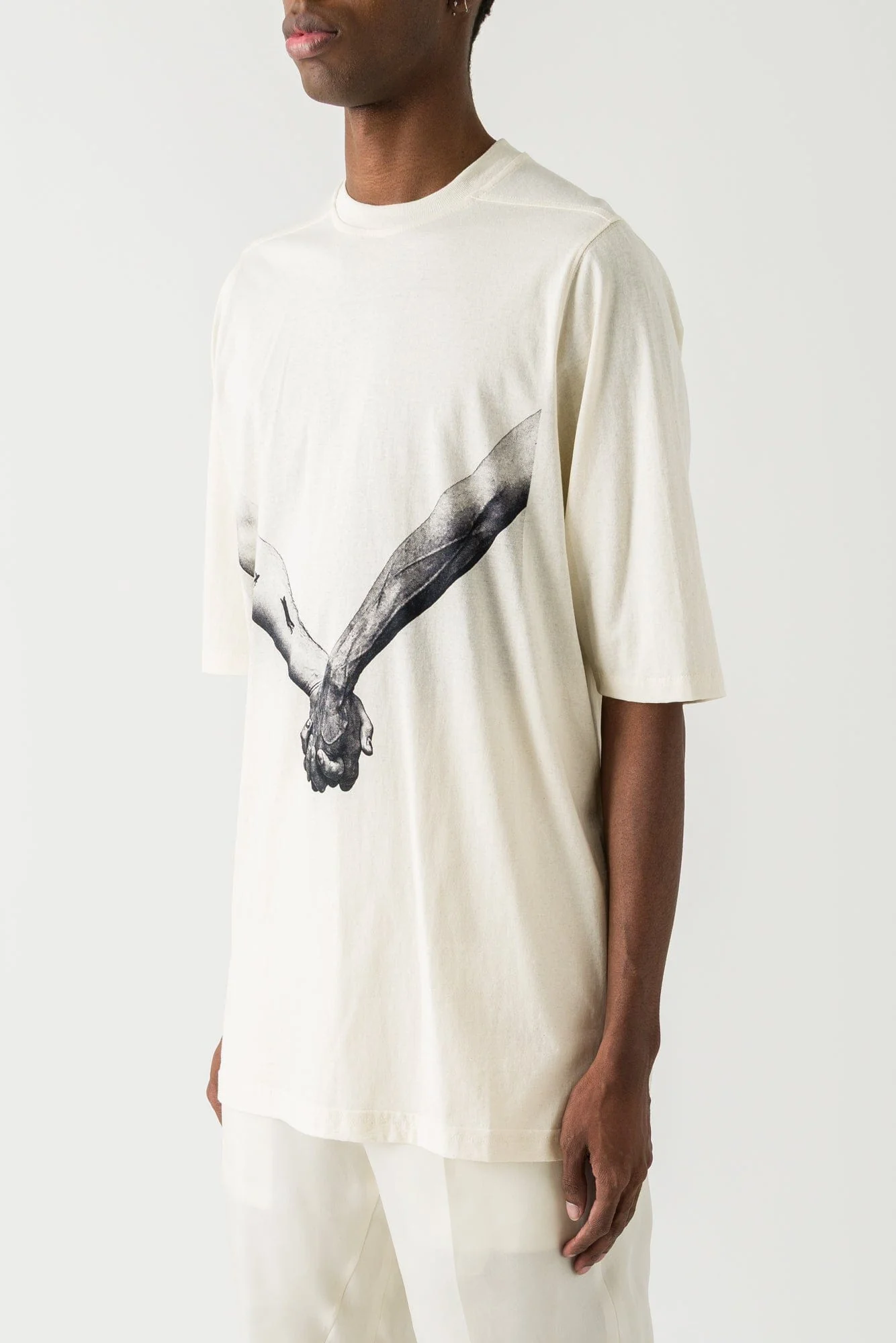 Rick Owens Jumbo SS T in Natural and Black SS25 - Image 2