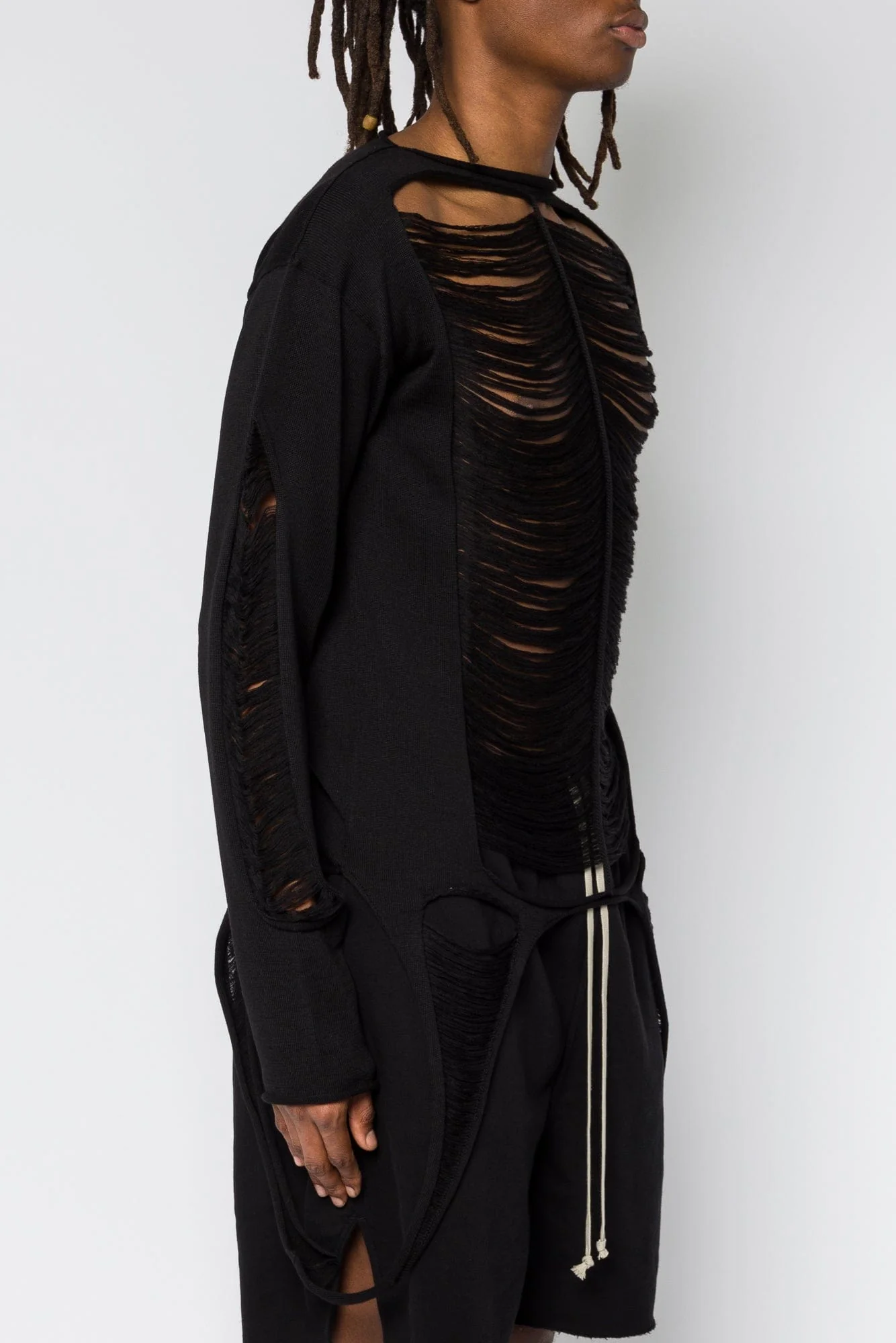 Rick Owens LS Top in Black SS25 - Image 2