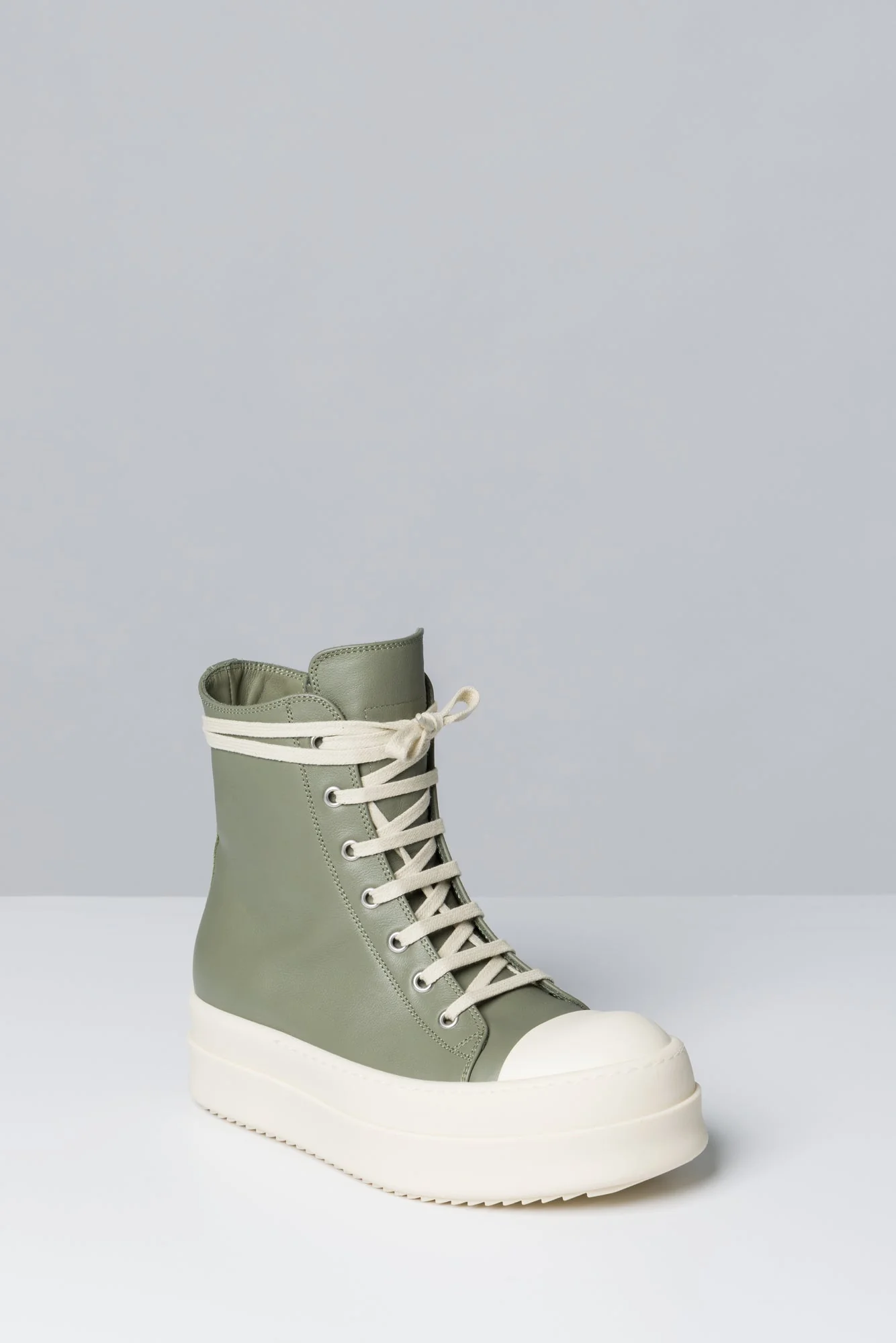 Rick Owens Mega Bumper Sneaks in Celadon and Milk - Image 2