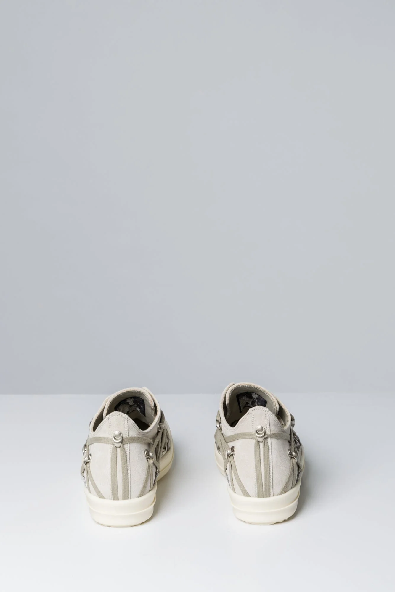 Rick Owens Megalaced Low Sneaks in Brown Milk SS25 - Image 5