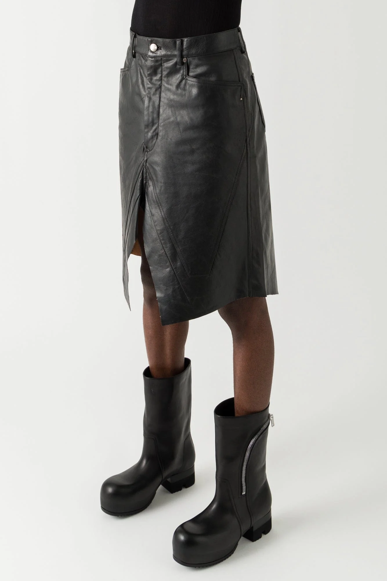 Rick Owens Slivered Skirt in Black SS25 - Image 2